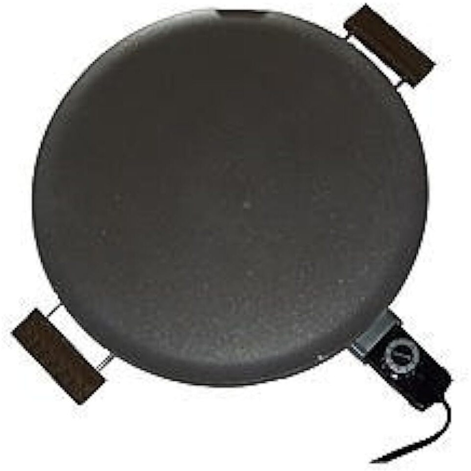Bethany Heritage Griddle 1450 W 16 In. Dia. Satin Finish, Wood Handles