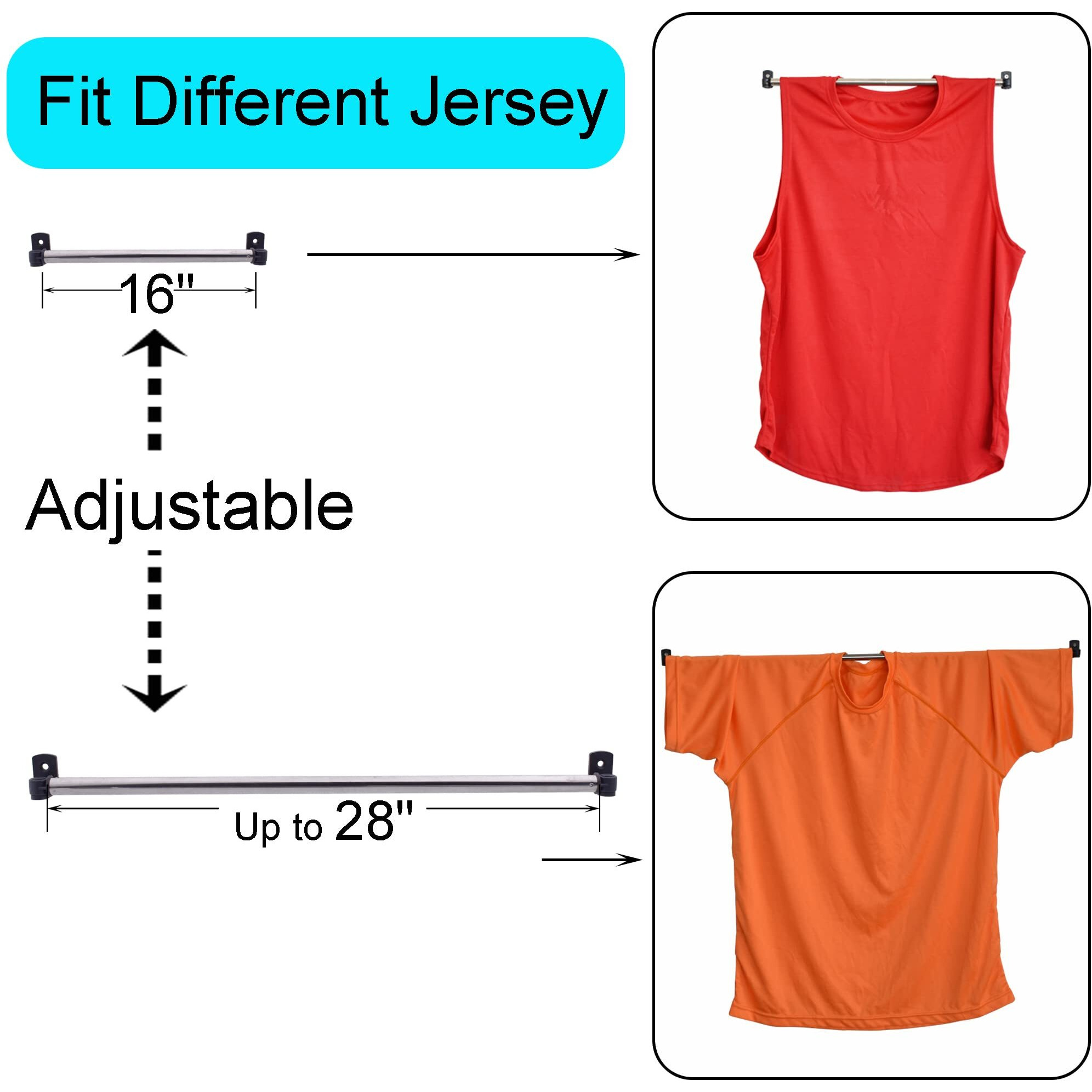 Yyst Jersey Hanger Anti-Slipping Jersey Display Hanger Holder Closet Jersey Hanger - 16" To 28" (2)