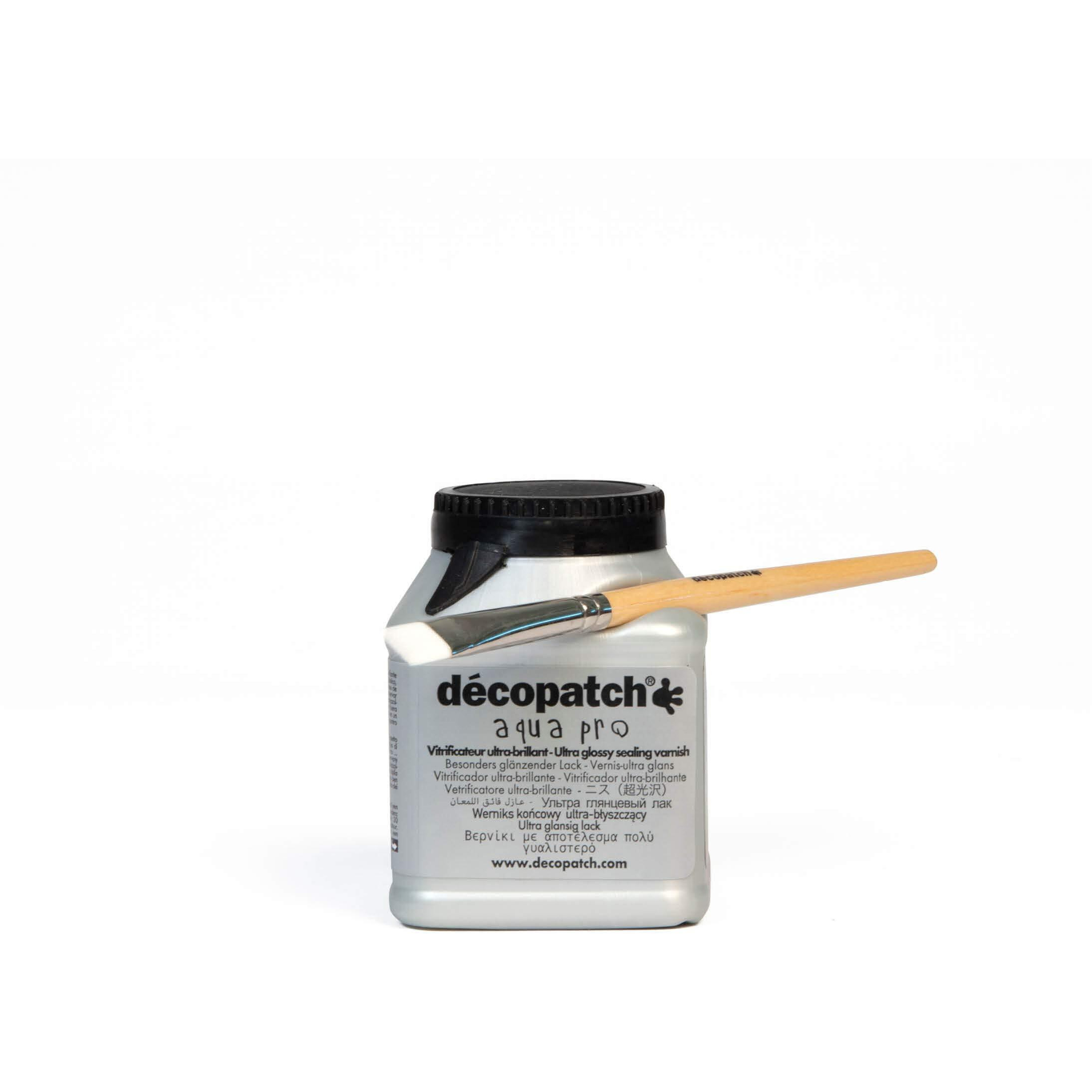 Dcopatch - Ref Vaub180Ao - Aqua Pro Ultra Glossy Sealing Water-Based Varnish - Glossy Finish - Can Protect Mach Item From Heat, Moisture & Detergents - 180Ml Bottle