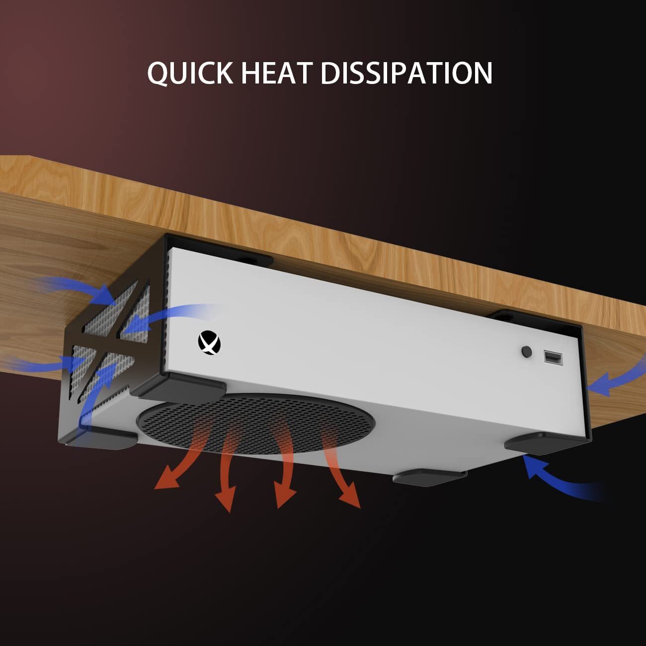 Monzlteck Universal Under Desk Storage Mount For Xbox Series S, Xbox One S/X,Xbox 360,Ps4 Slim/Pro,Compatible With Cpu,Ups,Small Form Factor Desktop Tower, Mini Pc