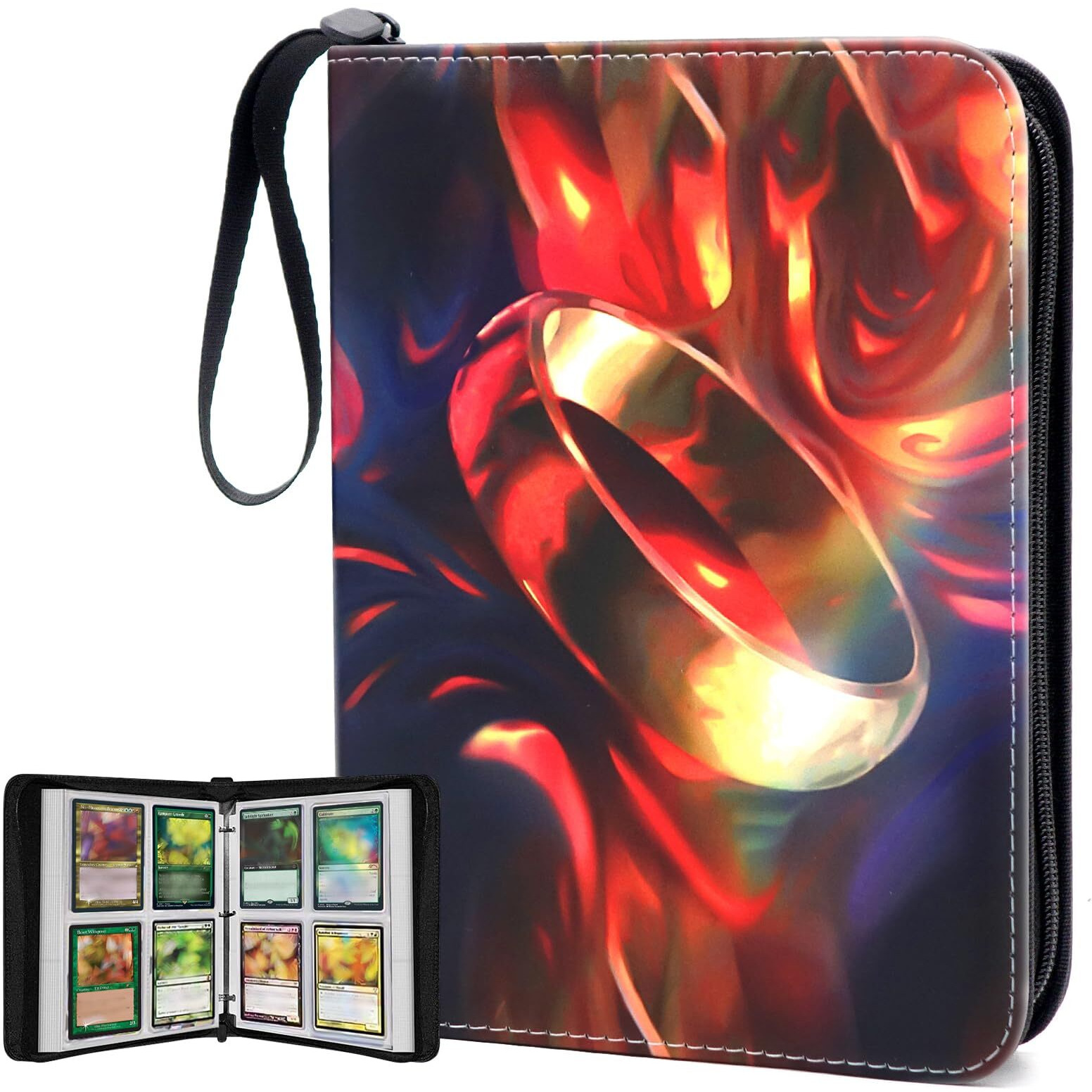 400 Pockets Trading Card Binder For Mtg/Ygo/Tcg Cards,Portable Waterproof Card Storage Bag With Removable Sleeves, Card Book For Magic The Gathering Lord Of The Rings