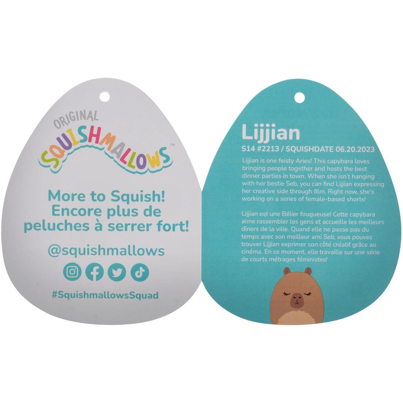 Squishmallows Original 14-Inch Lijjian Brown Capybara - Official Jazwares Large Plush