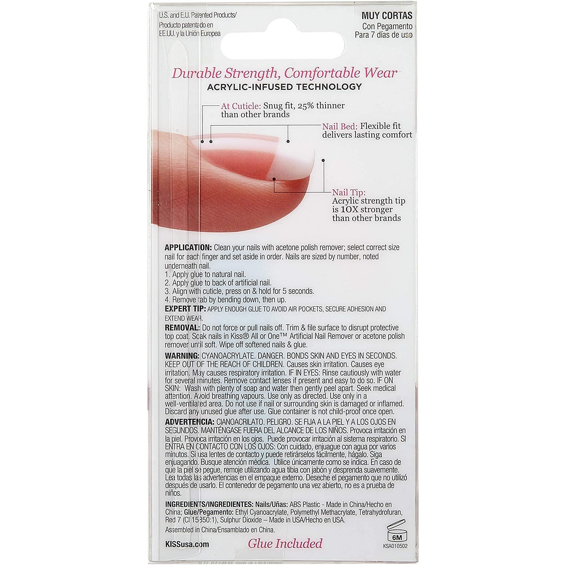 Kiss Salon Acrylic French Nails Kit Pet Peeve Real Short (2 Pack)