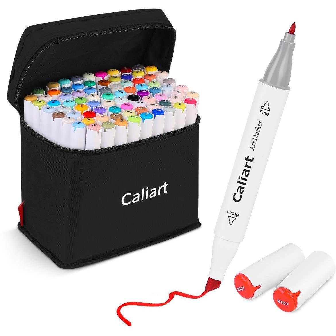 Caliart 81 Colors Alcohol Based Markers, Easter Basket Stuffers For Teens, Gifts For Teen Gifts Trendy Stuff, Dual Tip Permanent Artist Art Sketch Markers For Adults Coloring