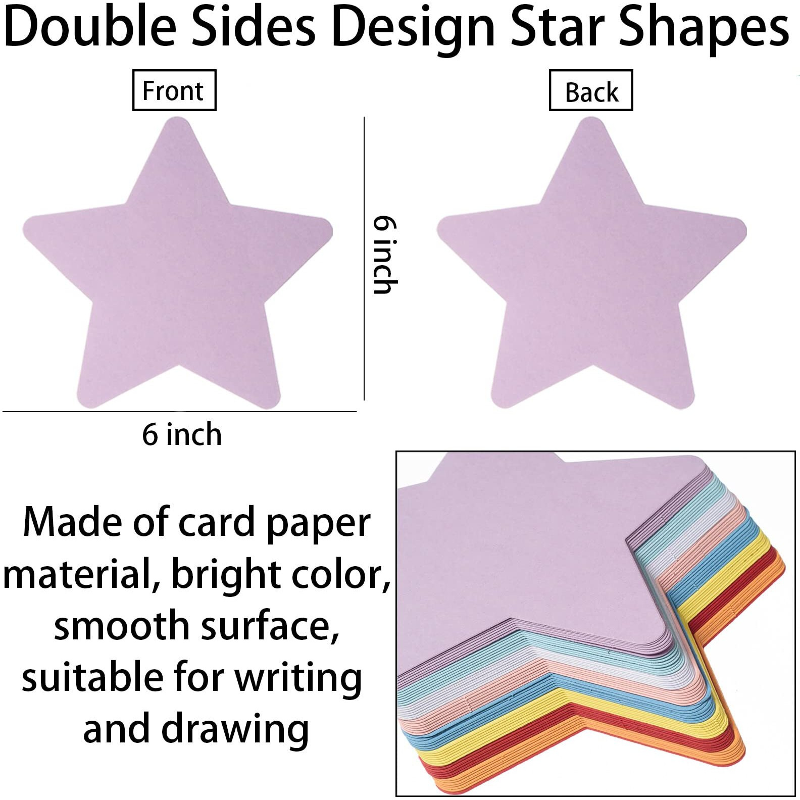 72 Pieces Large Star Cut Outs Paper Stars Shapes Assorted Color Star Cutouts Classroom Decoration Star Die Cuts For Diy Kids Craft Projects Bulletin Board Spring Summer Theme School Party 6X 6 Inches