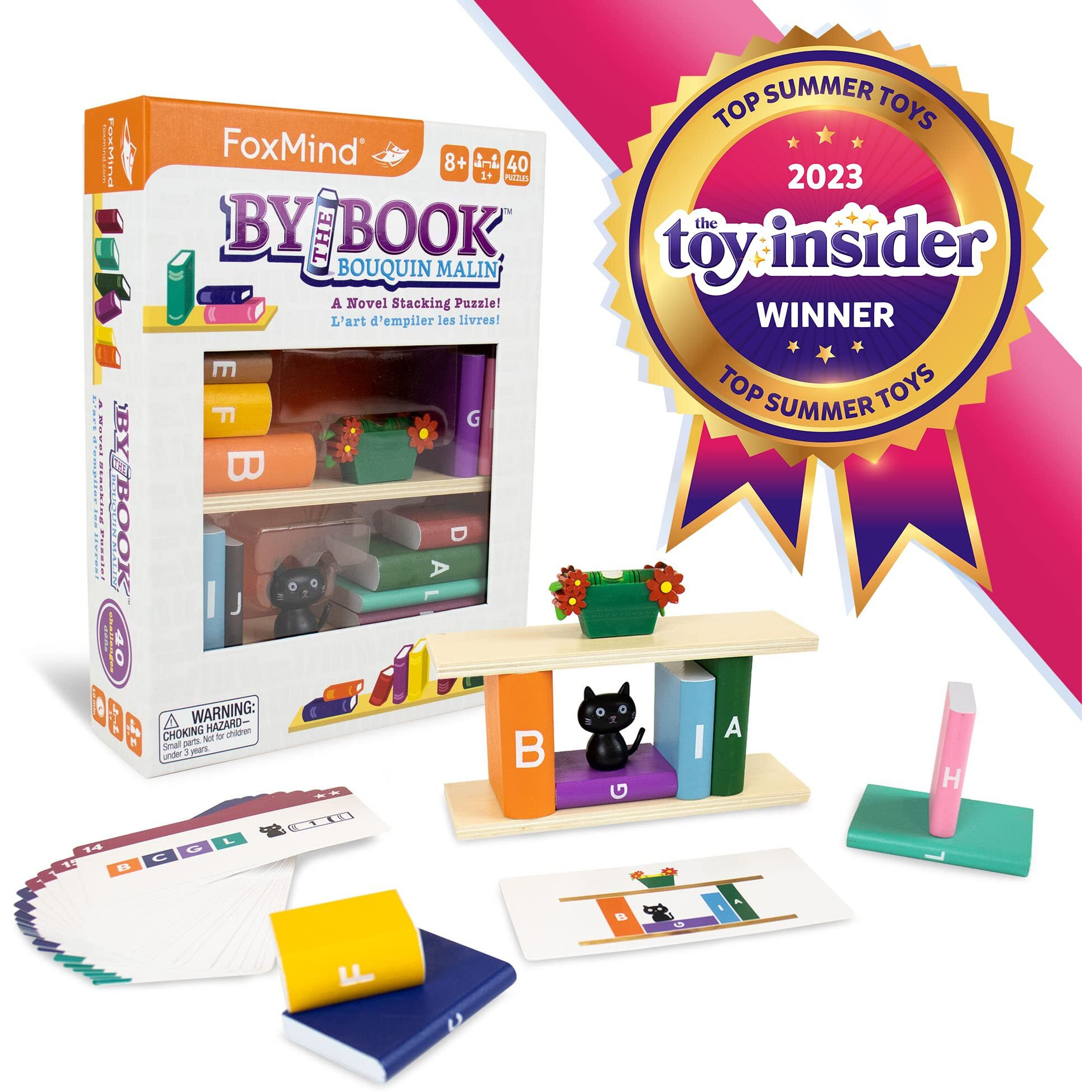 Foxmind Games By The Book, A Novel Stacking Puzzle, Brainteaser Logic With 40 Challenges, Ages 8 And Up.