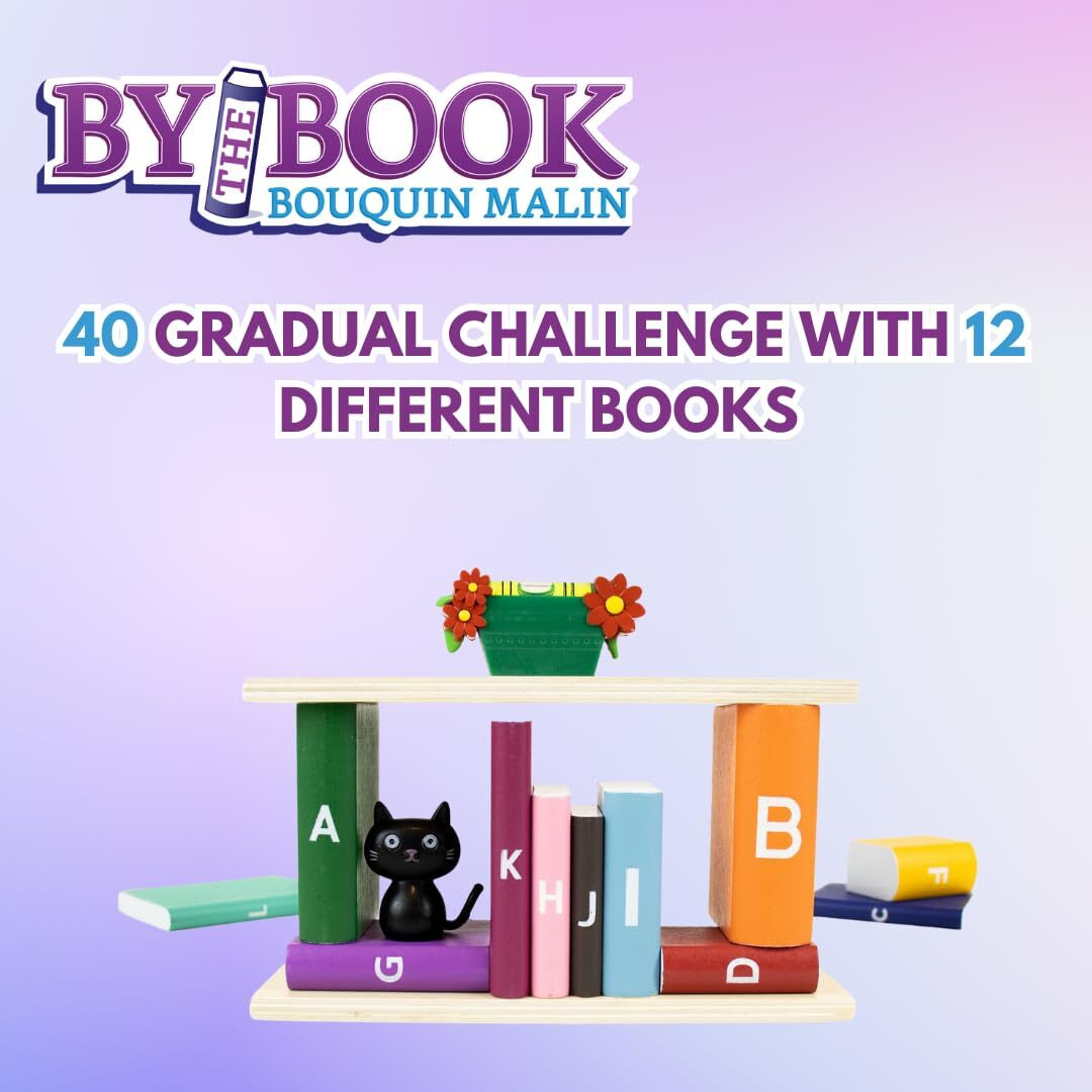 Foxmind Games By The Book, A Novel Stacking Puzzle, Brainteaser Logic With 40 Challenges, Ages 8 And Up.