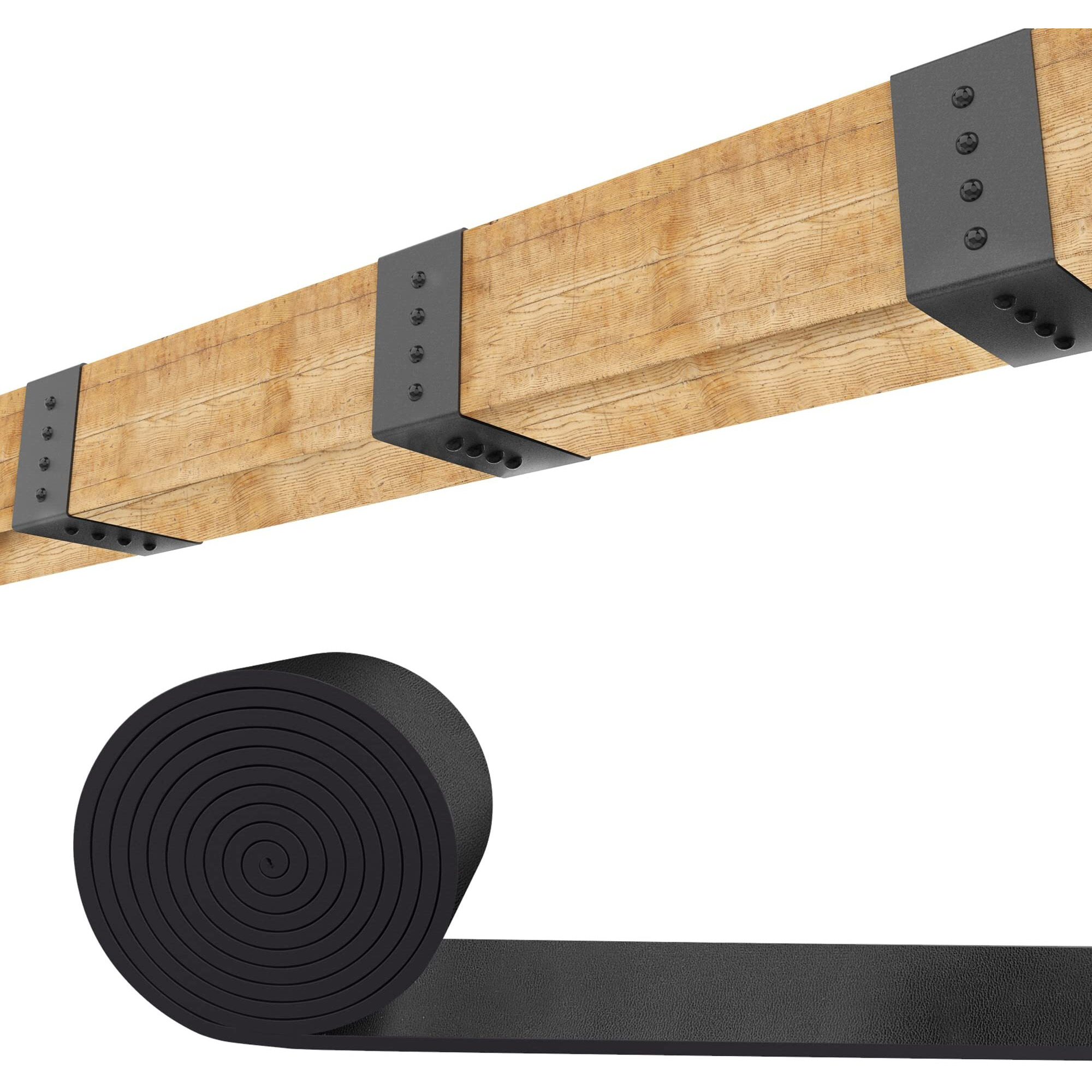 5Ft Faux Wood Beam Strap,Flexible Beams Gap Hiding Strap, Wood Beams Metal Look Strap,Architectural Products For Faux Wood Beams,Ceiling Beam And Cabin Shutters Accessories (1.57&quotWidth)