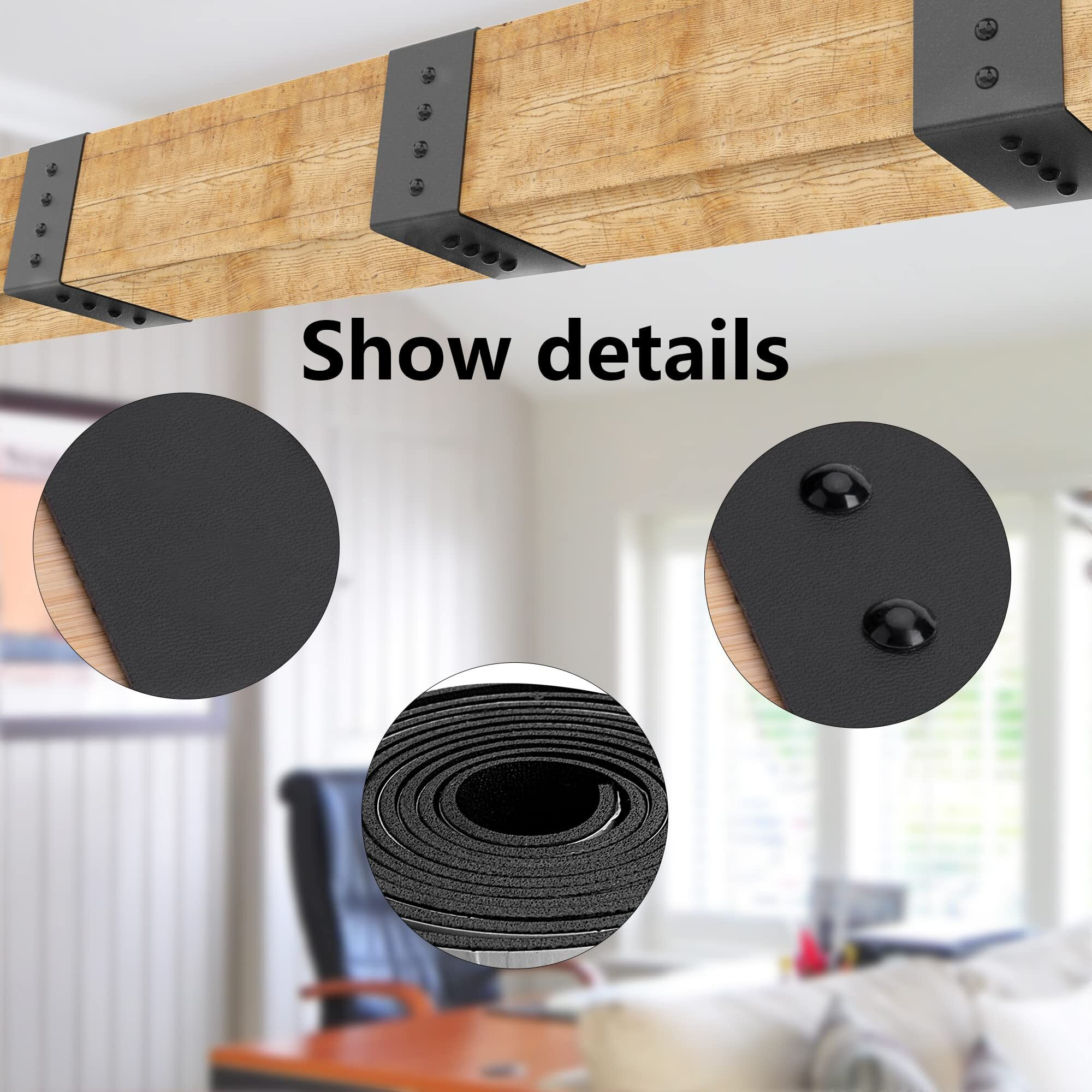 5Ft Faux Wood Beam Strap,Flexible Beams Gap Hiding Strap, Wood Beams Metal Look Strap,Architectural Products For Faux Wood Beams,Ceiling Beam And Cabin Shutters Accessories (1.57&quotWidth)