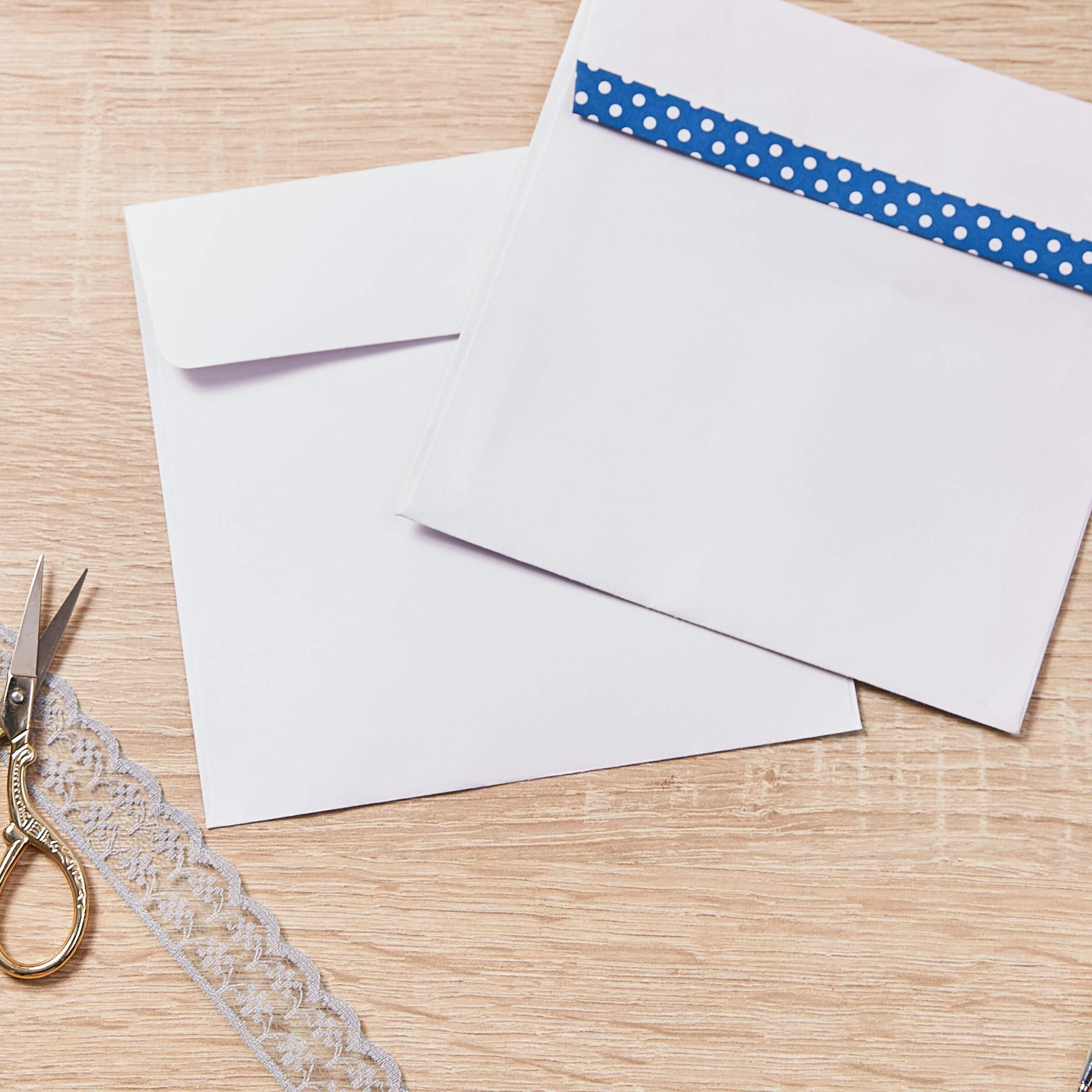 Juvale 60-Pack White Square Envelopes - 5.5 X 5.5 Square Flap Envelopes For Invitations, Announcements, Photos, Weddings, & Thank You Notes, 120Gsm Paper