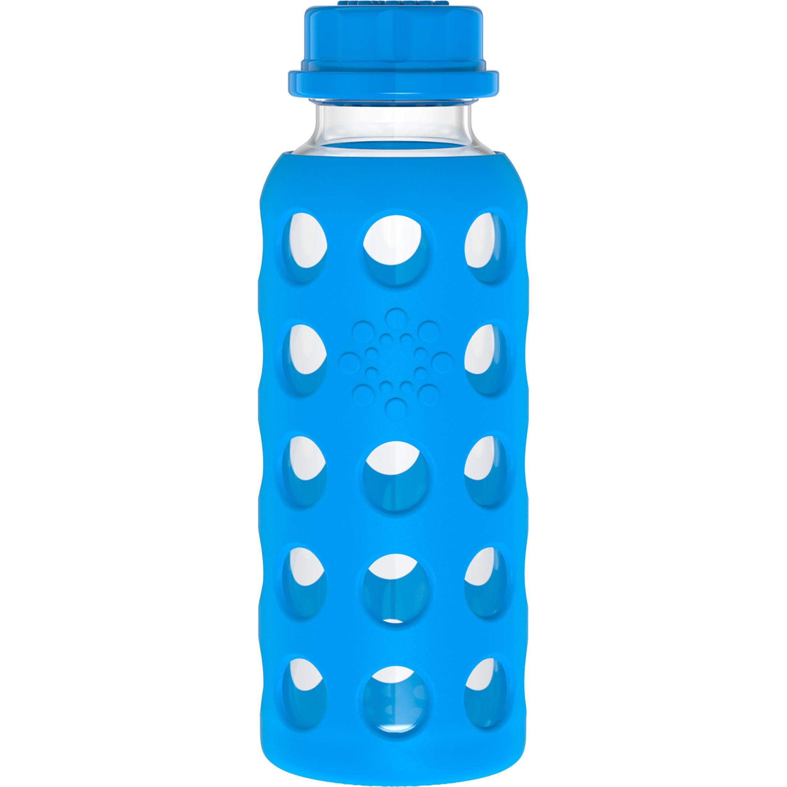 Lifefactory 9-Ounce Glass Beverage Bottle With Flat Cap, Ocean