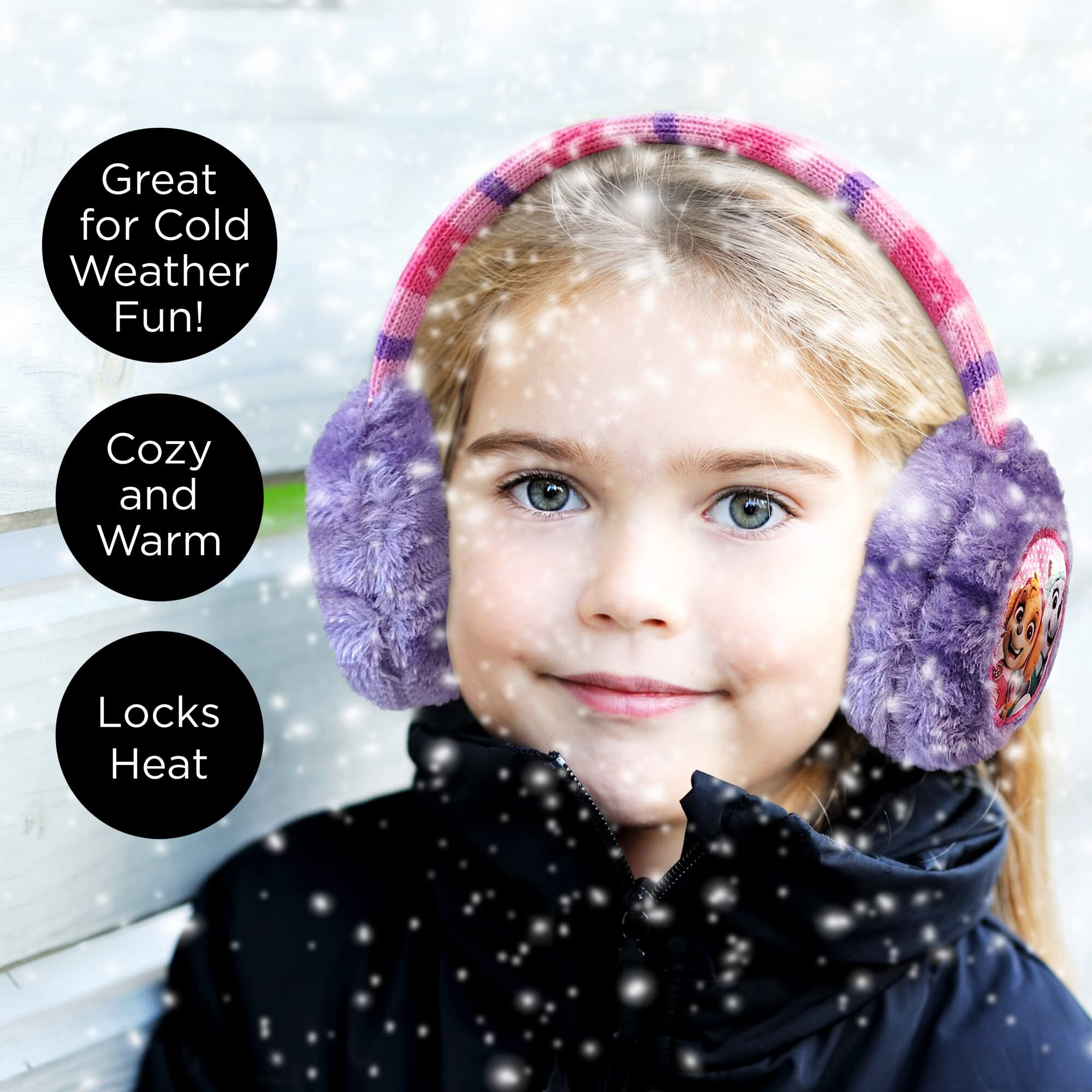 Nickelodeon Winter Earmuffs And Kids Gloves Set, Paw Patrol Skye And Everest, Purple, Girls Ages 4-7