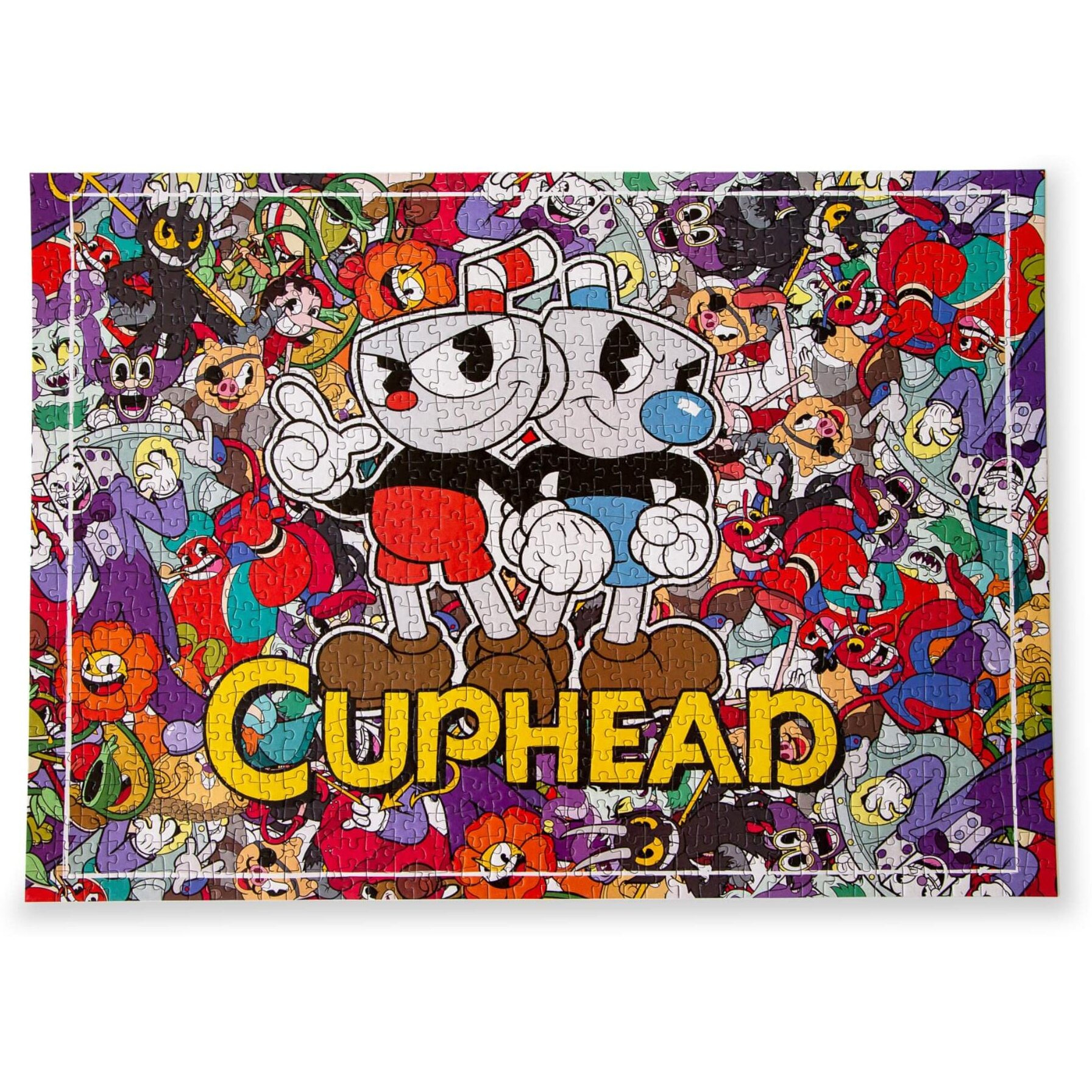 Toynk Cuphead And Mugman Collage 1000-Piece Jigsaw Puzzle, Brain Teaser For Kids And Adults | 28 X 20 Inches