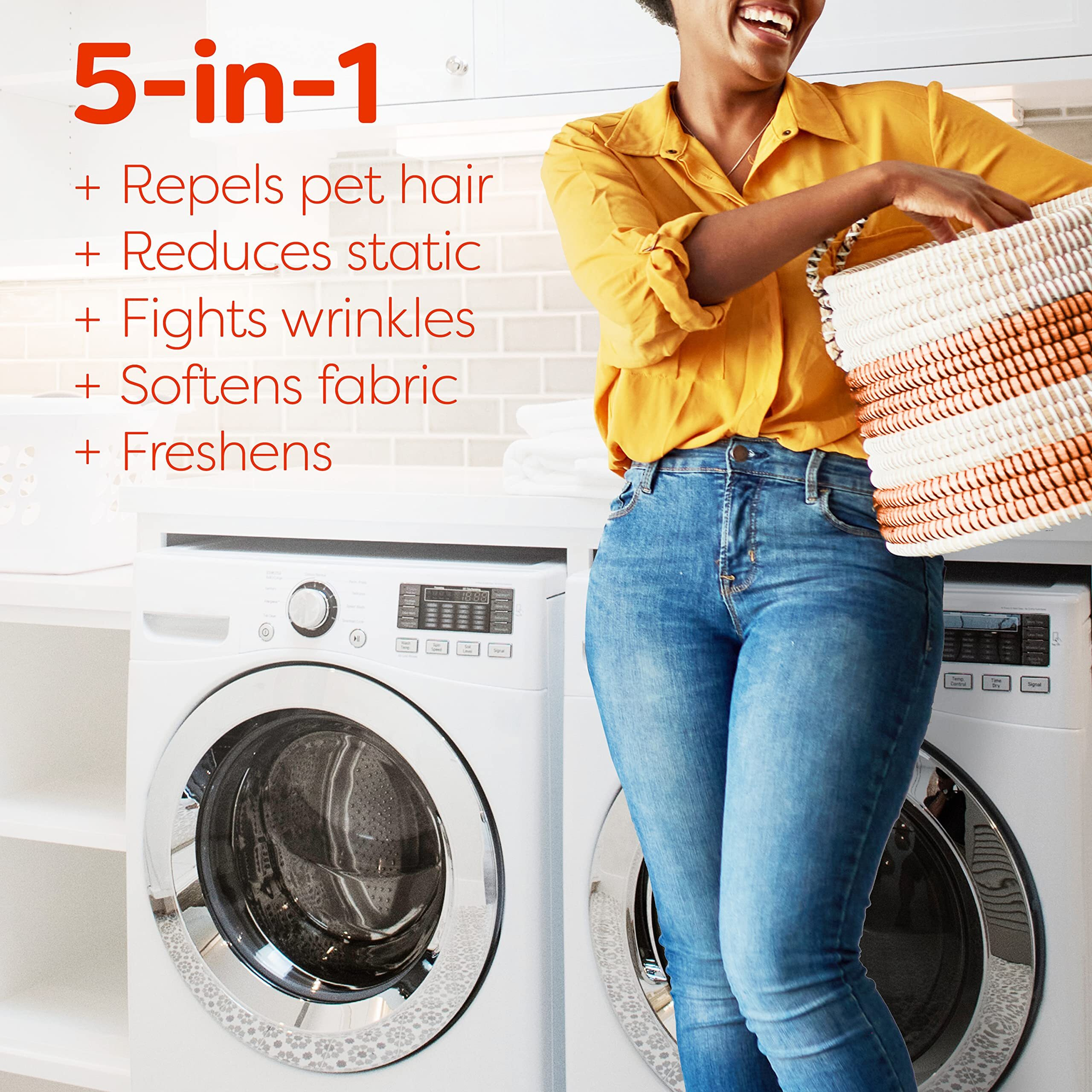 Bounce Pet Hair And Lint Guard Mega Fabric Softener Dryer Sheets With 3X Pet Hair Fighters, Fresh Scent, 180 Count (Packaging May Very)