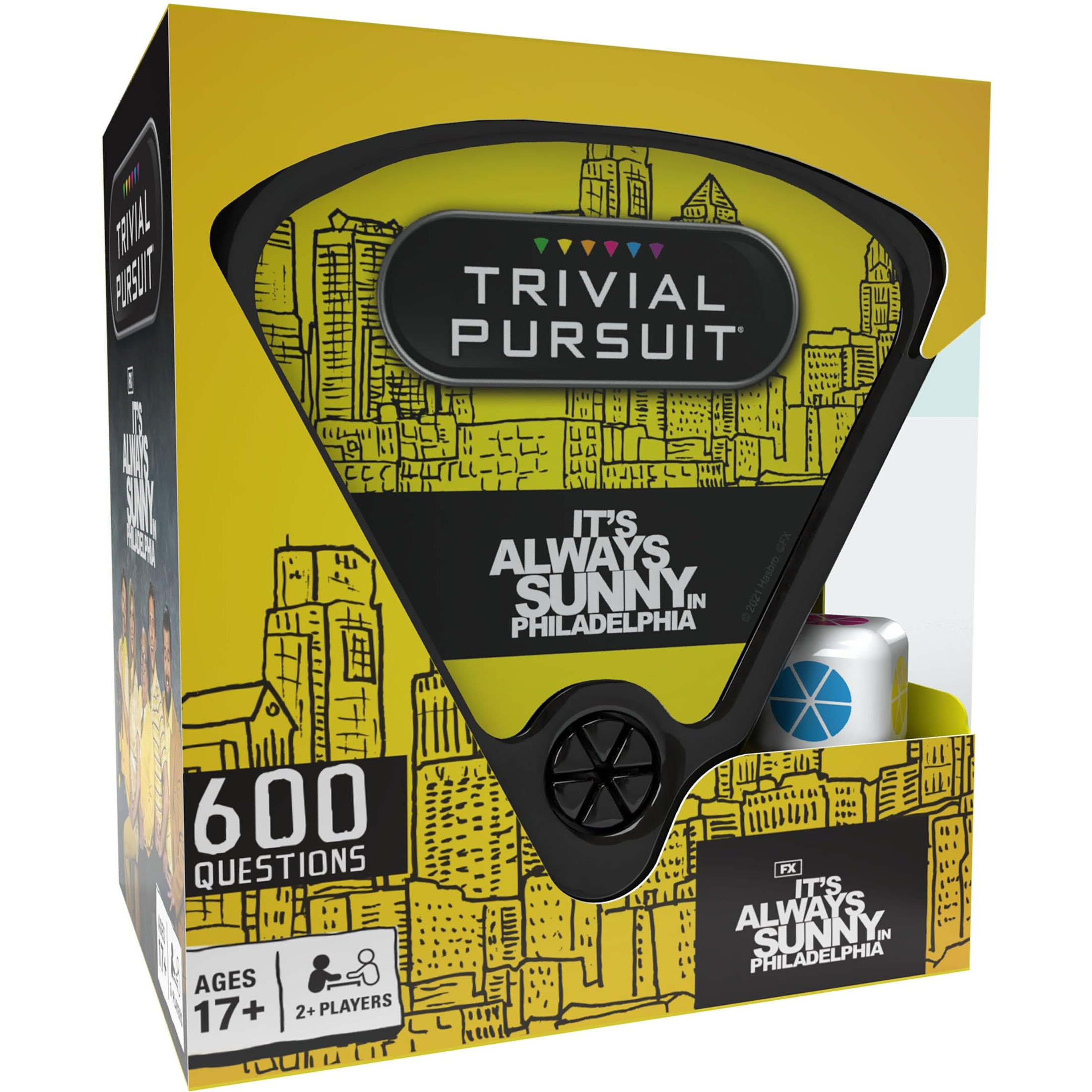 Trivial Pursuit It's Always Sunny In Philadelphia (Quickplay Edition)| Officially Licensed Trivia Game Questions From It's Always Sunny In Philadelphia | 600 Questions & Die In Travel Container