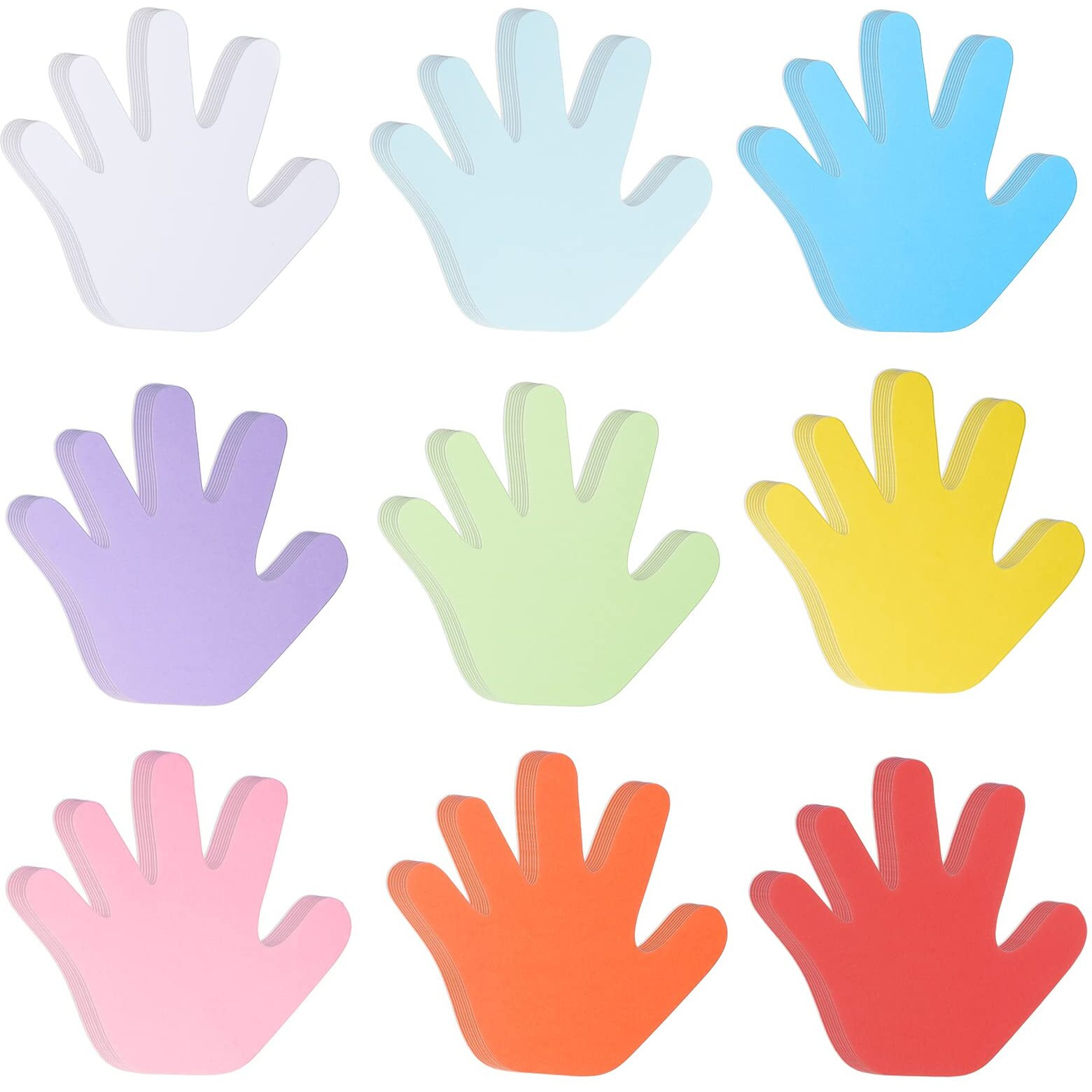 72 Pieces Hand Cutouts Paper Hand Shape Cut-Outs Assorted Color Handprint Shape Cutouts Blank Creative Paper Cutouts For Kids Diy Craft Art Project Home School Classroom Decorations