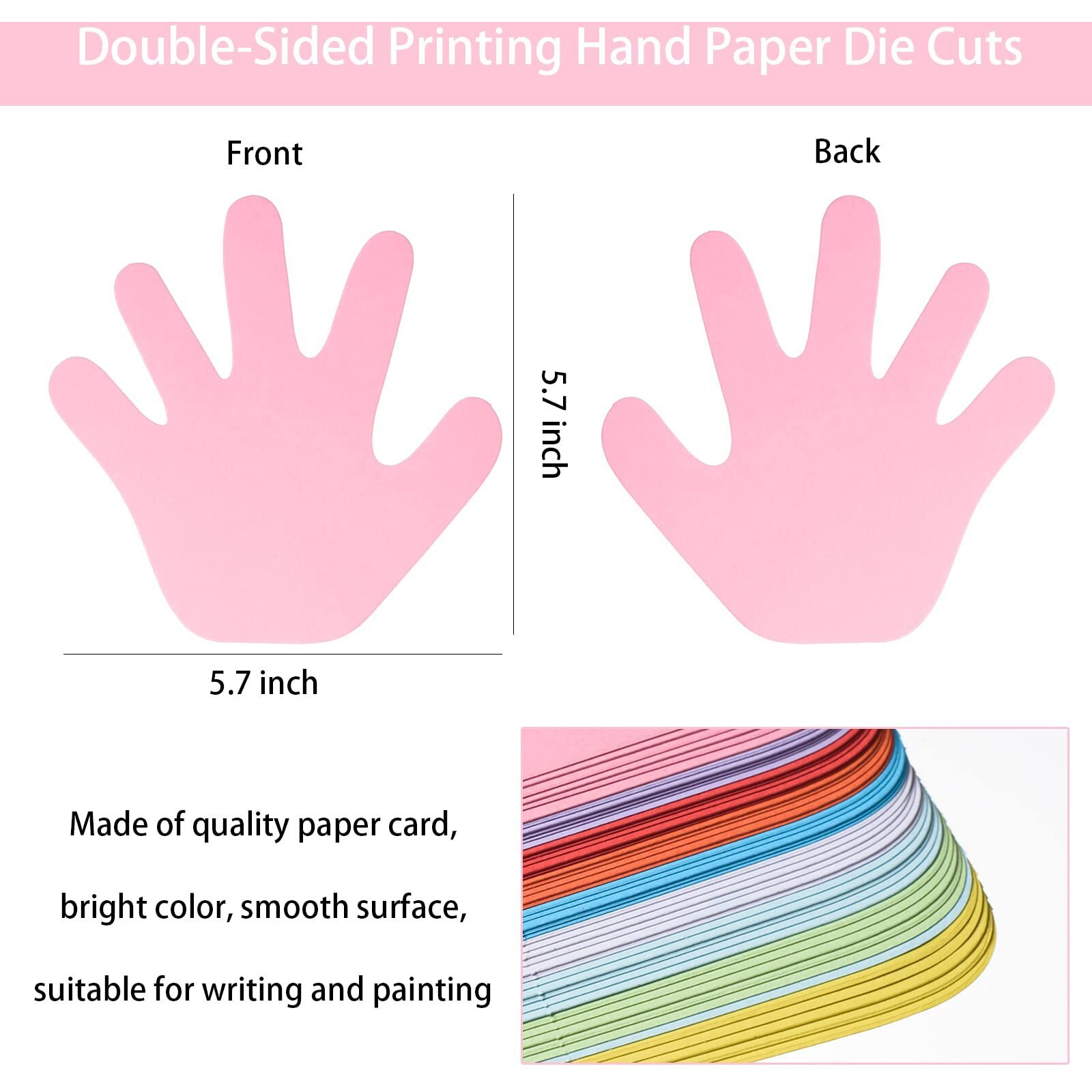 72 Pieces Hand Cutouts Paper Hand Shape Cut-Outs Assorted Color Handprint Shape Cutouts Blank Creative Paper Cutouts For Kids Diy Craft Art Project Home School Classroom Decorations