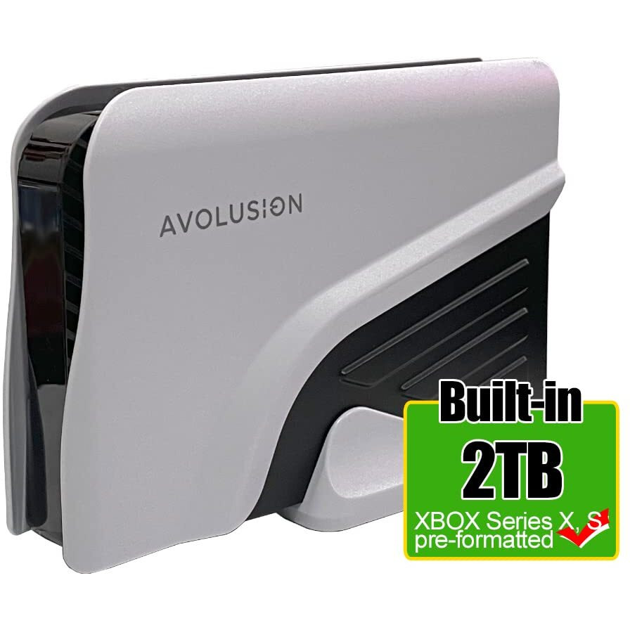 Avolusion Pro-Z Series 2Tb Usb 3.0 External Gaming Hard Drive For Xbox Series X|S (White)