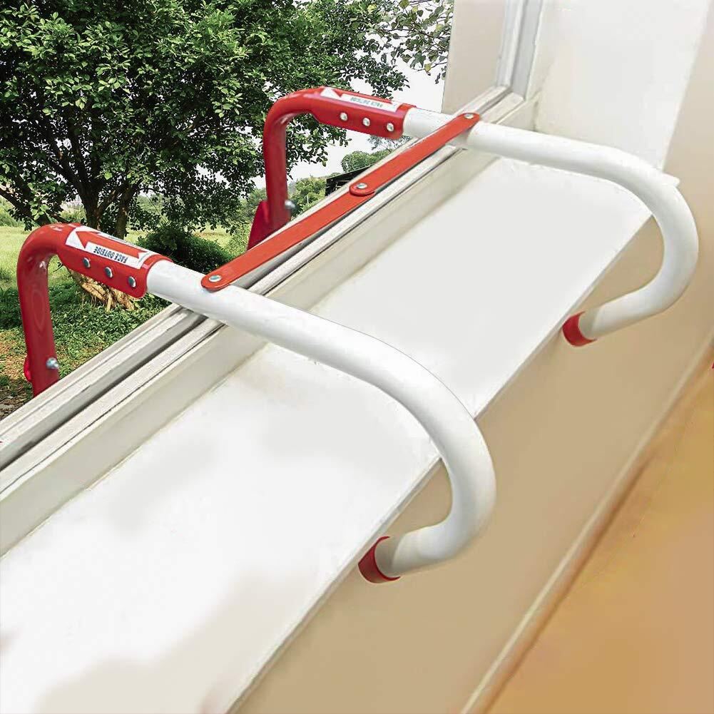 Fire Escape Ladder 5&6 Story Portable Emergency Escape Ladder 50Ft With Anti-Slip Rungs