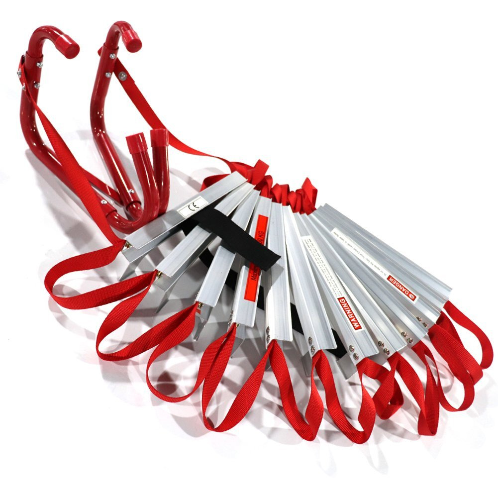 Fire Escape Ladder 5&6 Story Portable Emergency Escape Ladder 50Ft With Anti-Slip Rungs