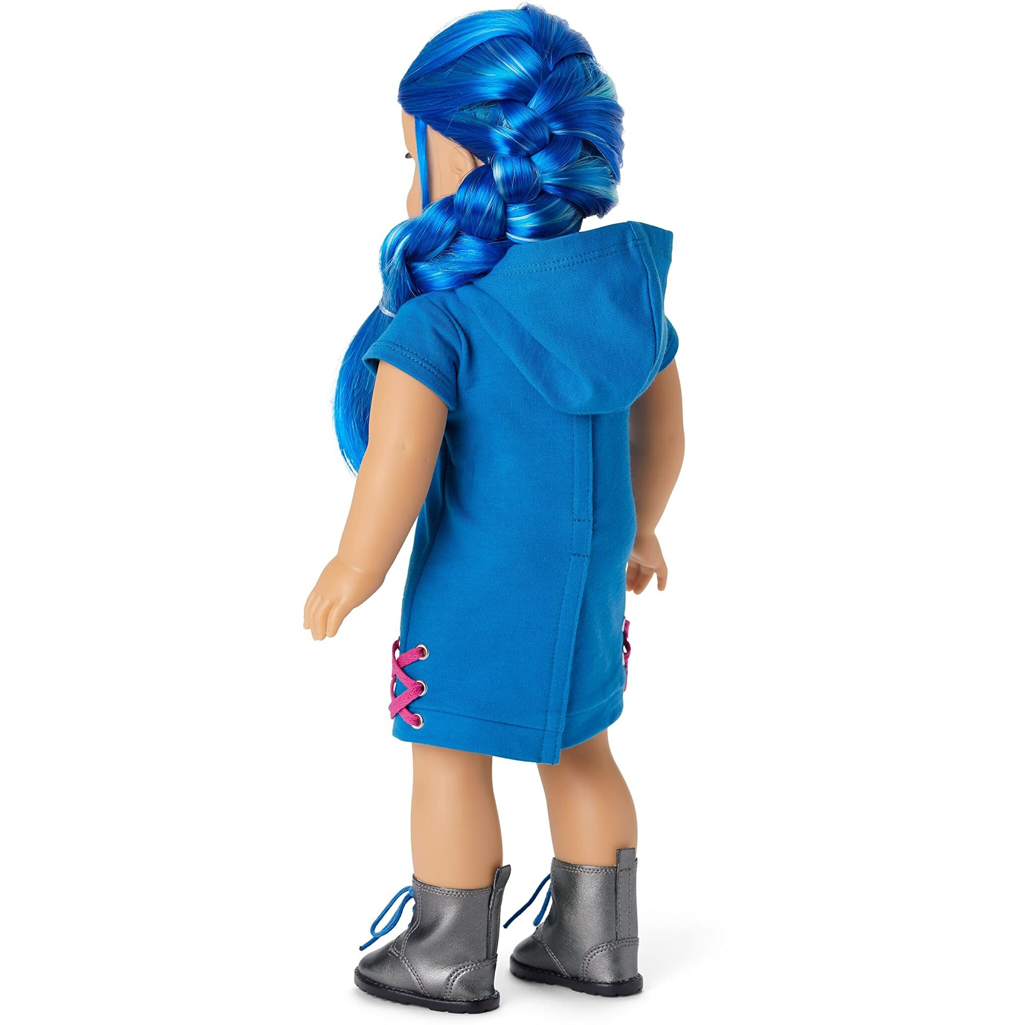 American Girl Truly Me 18-Inch Doll 90 With Blue Eyes, Long Blue Hair, And Lt-To-Med Skin In Skater Dress, For Ages 6+