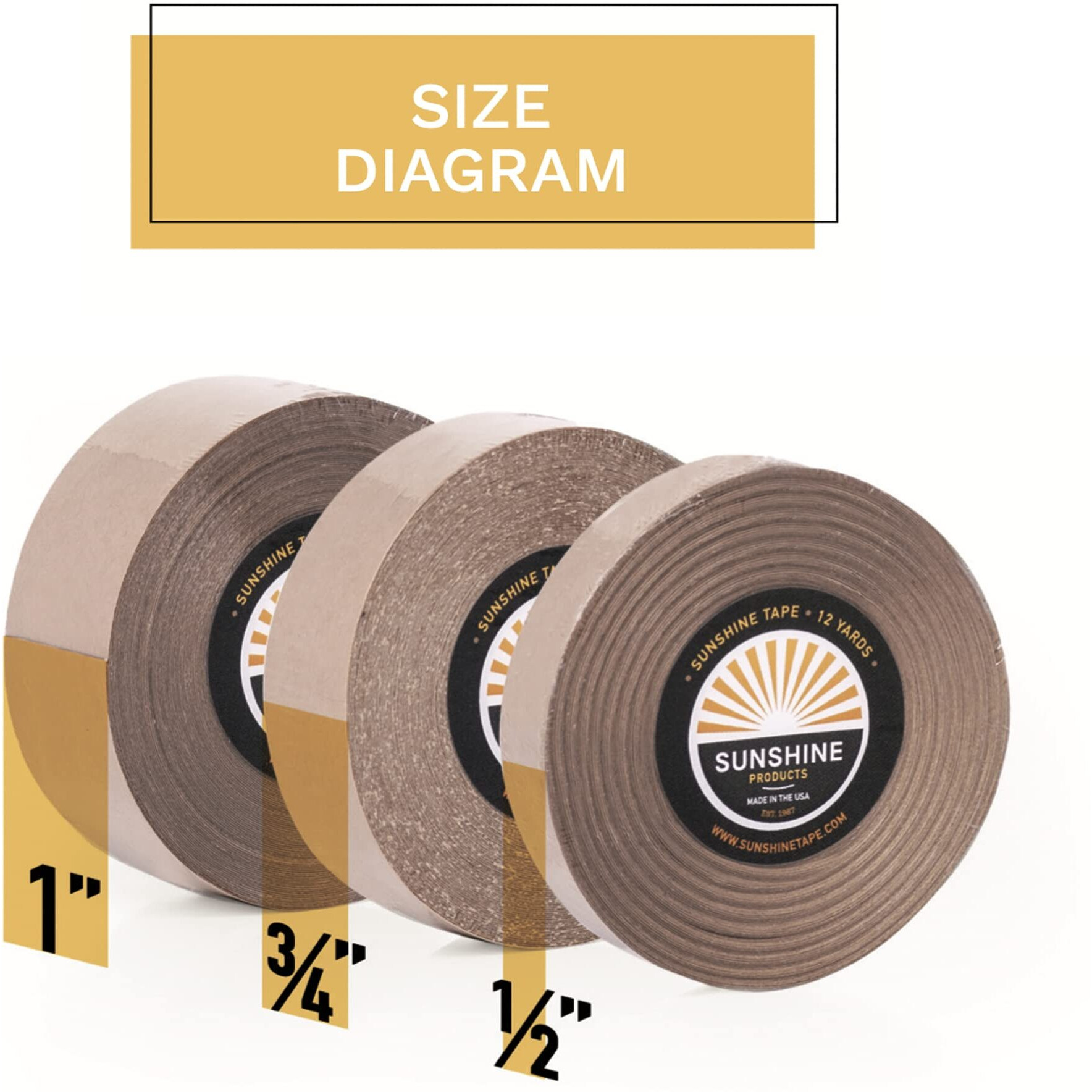 Sunshine Tape | Liberty Red Liner Wig Adhesive Tape Roll | 3/4" X 12 Yds | Hair System Tape, Toupee