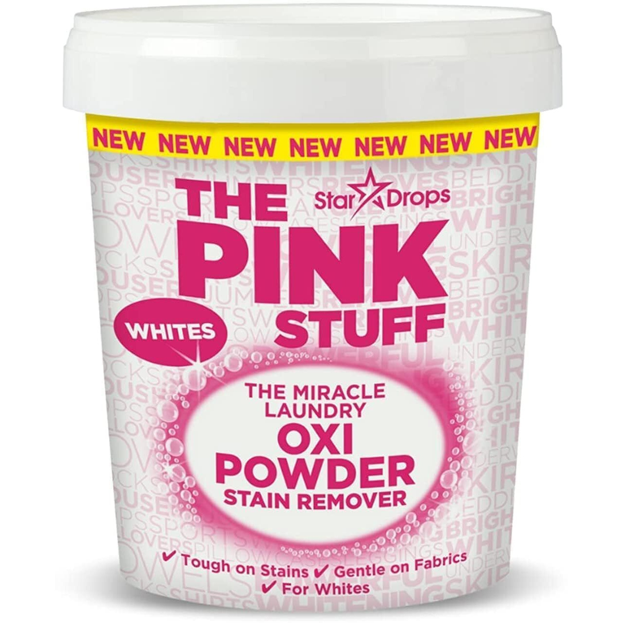 Stardrops - The Pink Stuff - The Miracle Laundry Oxi Powder Stain Remover Specifically Formulated For Whites, 1 Kg