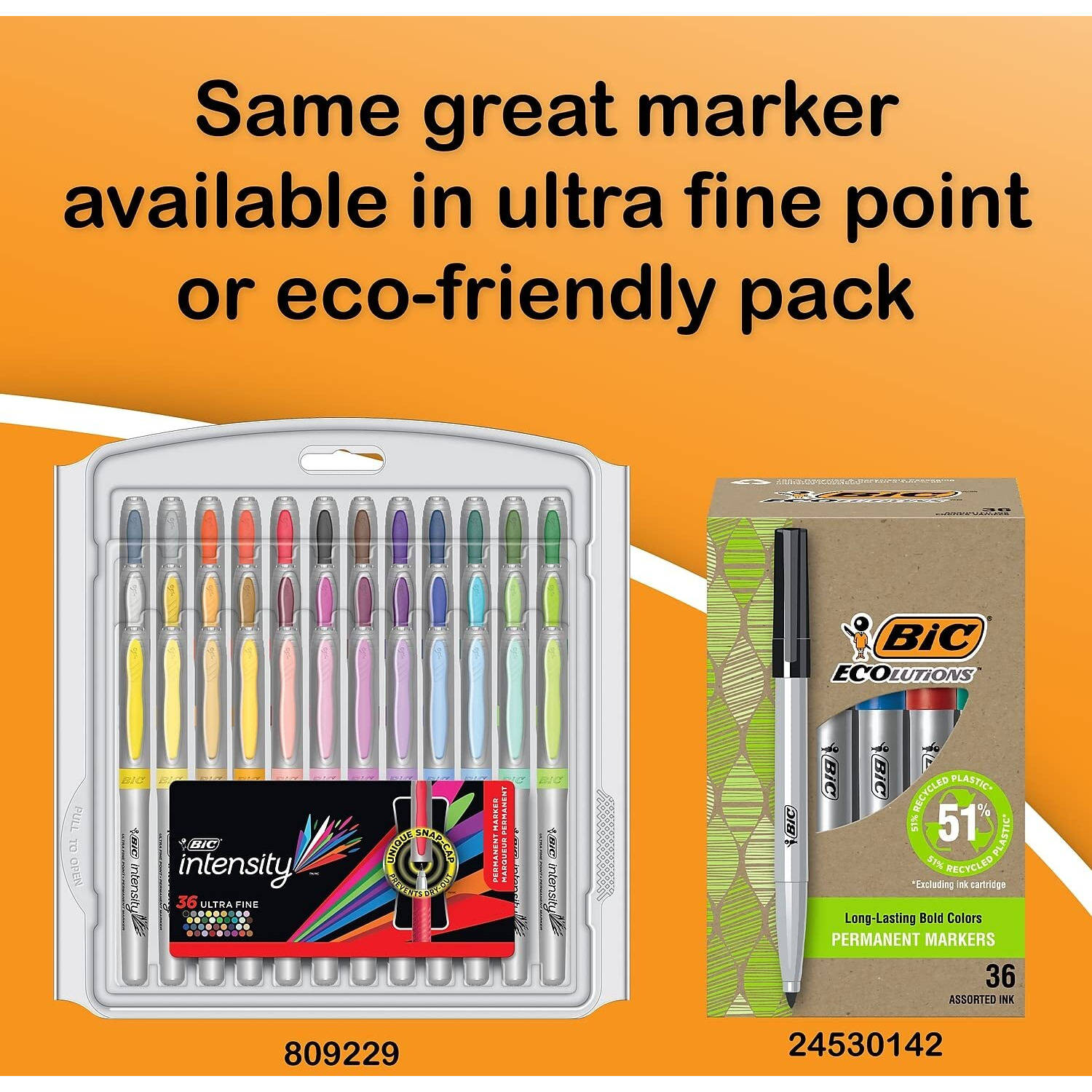 Bic Gxpmp361Asst Marking Fine Tip Permanent Marker, Assorted Colors, 36/Set