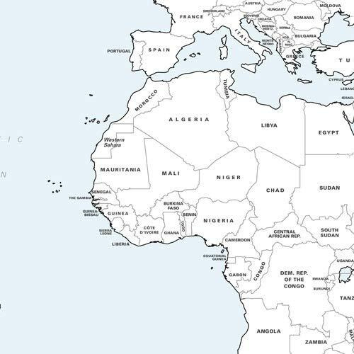 Detailed World Coloring Map - Big - 27.75" X 16.25" Matte Paper