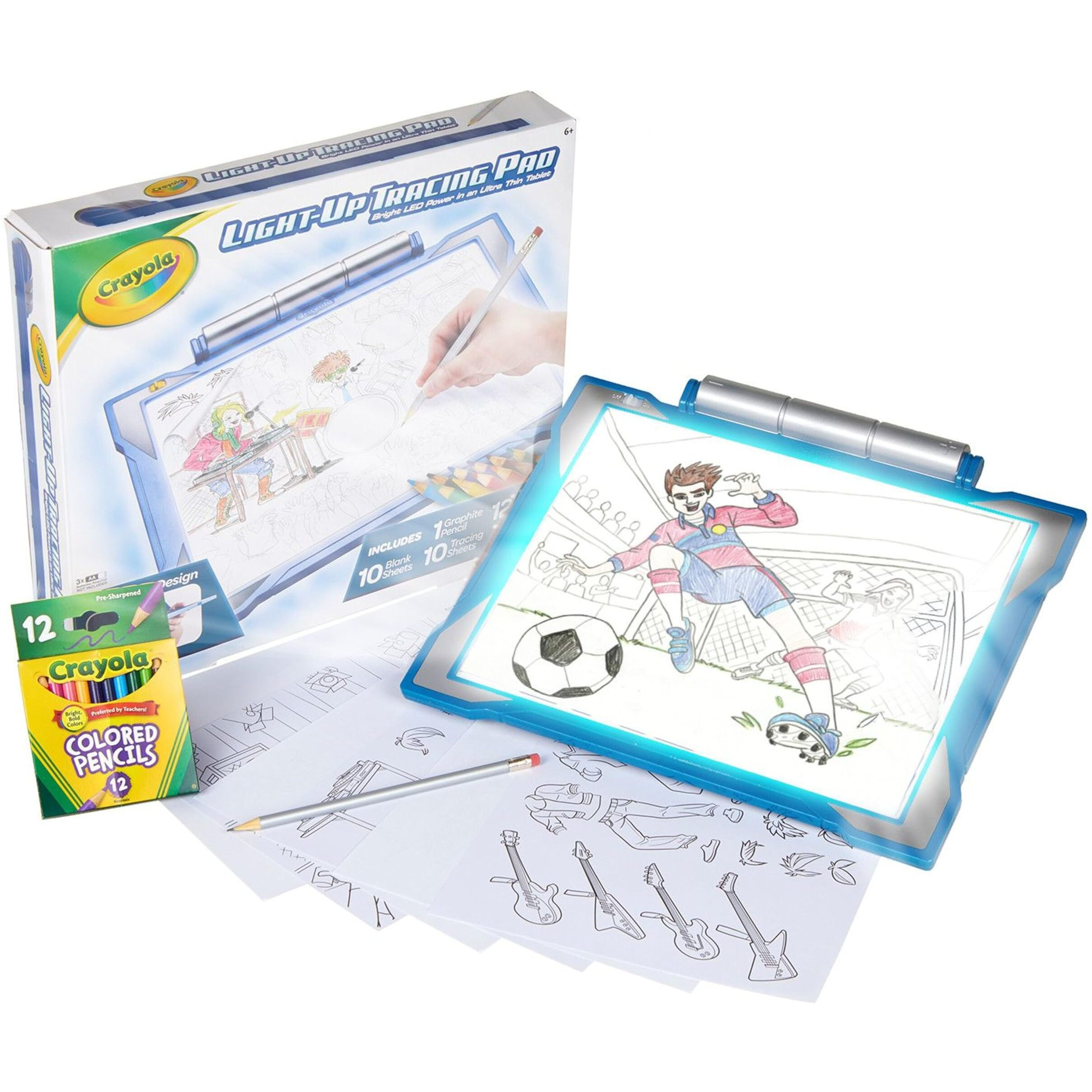 Crayola Light Up Tracing Pad - Blue, Tracing Light Box For Kids, Drawing Pad, Classroom Toy For Kids, Gifts For Boys & Girls, 6+