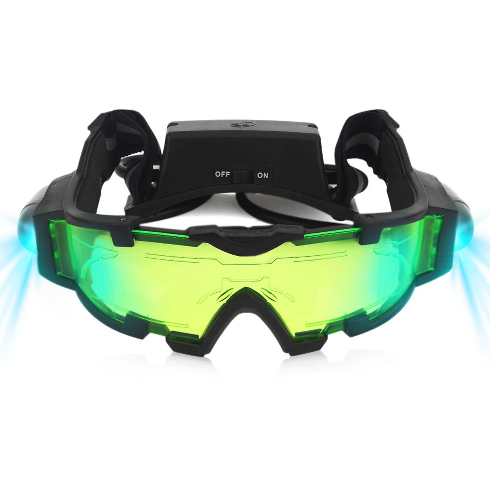 Uten Night Vision Goggles For Kids, Adjustable Elastic Band Glasses With Led Light Beams, Spy Gear With Flip-Out Lights Green Lens, Spy Role Play, Birthday Gifts And Christmas Gifts For Kids.