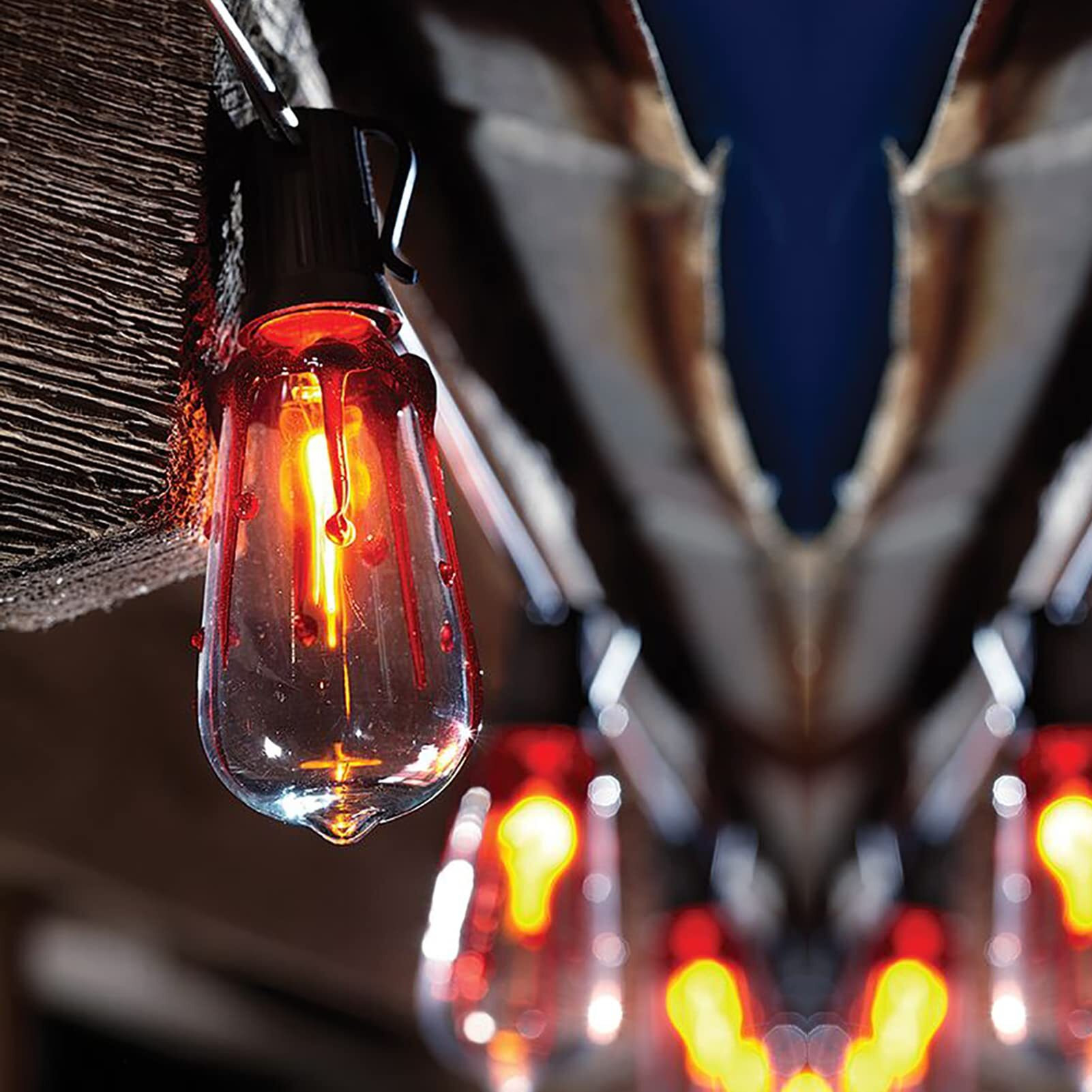 Abeja Christmas Flicker Flame Light Bulbs, Edison Replacement Light Bulbs With Flame And Blood And Tears, 1 Watt E17 Screw Base, St40 Replacement Light Bulbs For Christmas Decorations-10 Pack