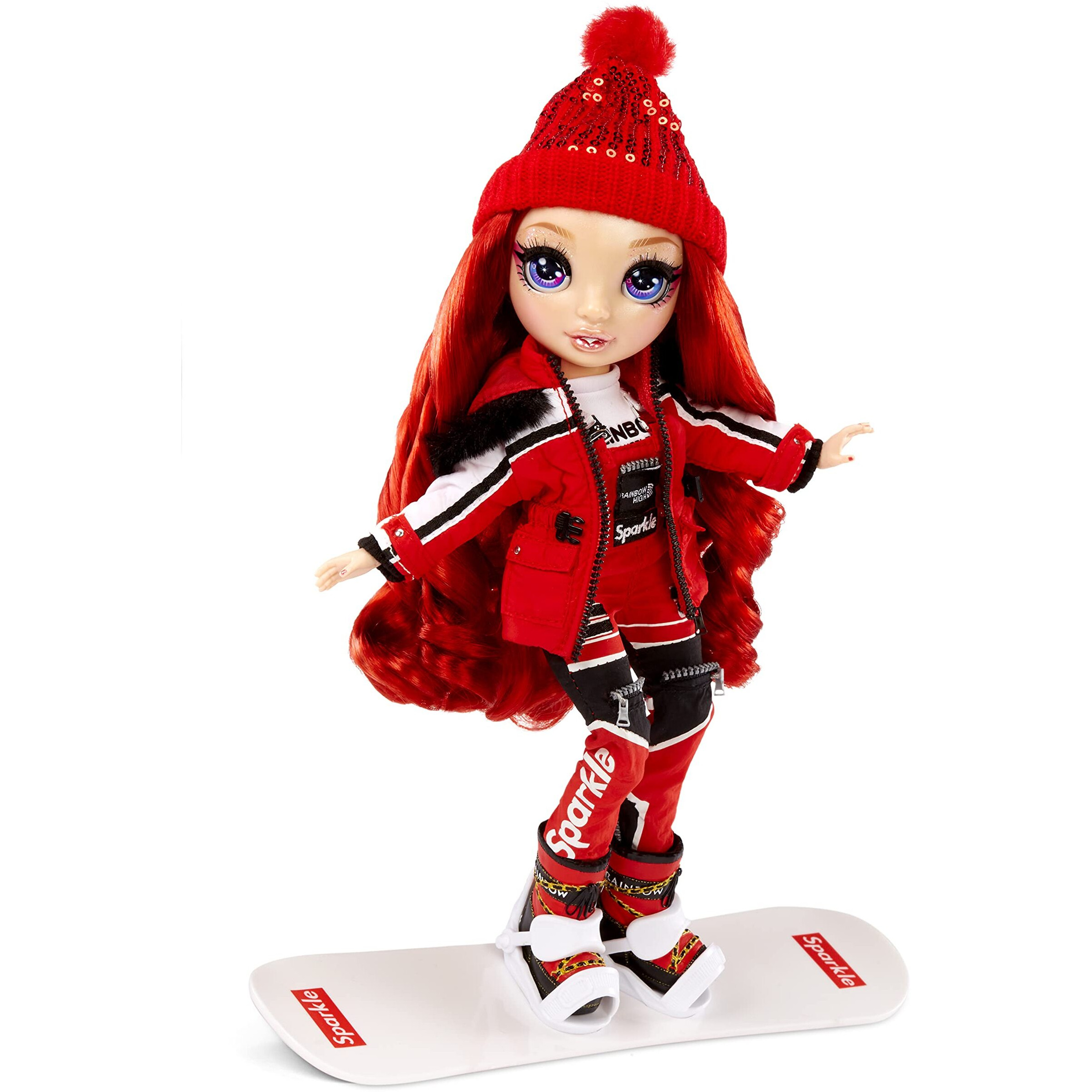 Rainbow High Winter Break Ruby Anderson - Red Fashion Doll And Playset With 2 Designer Outfits, Snowboard And Accessories