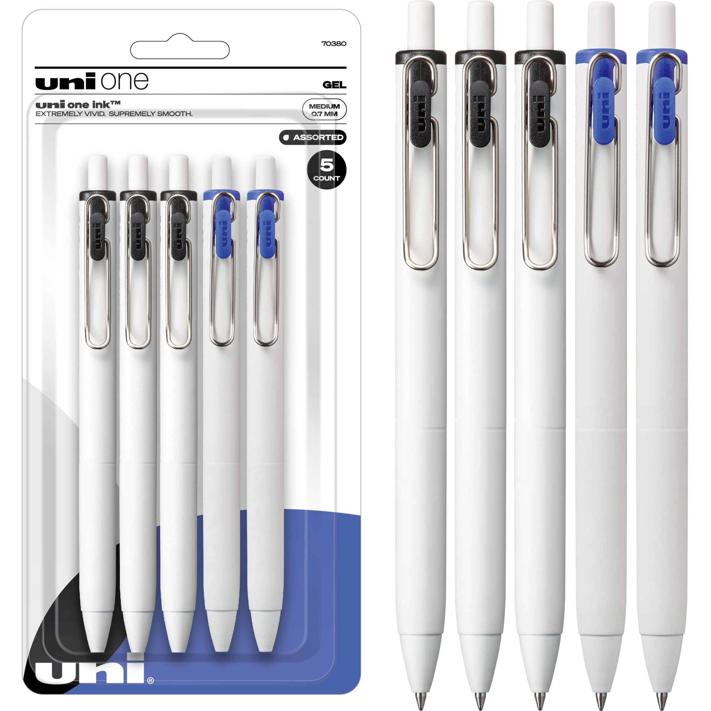 Uniball One Gel Pen 5 Pack, 0.7Mm Ultra Medium Business Pens, Gel Ink Pens | Office Supplies Sold By Uniball Are Pens, Ballpoint Pen, Colored Pens, Gel Pens, Fine Point, Smooth Writing Pens