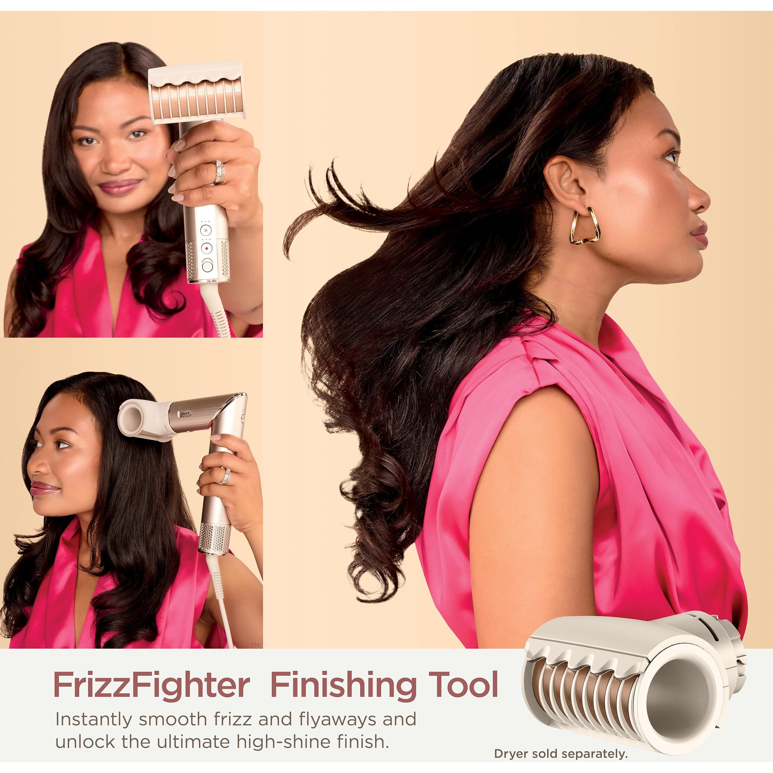 Shark Xskhd4Pa Flexstyle Frizzfighter Finishing Tool, Attachment For Flexstyle Styling System, Hair Styling Tool, Smooth Flyaways, Stone