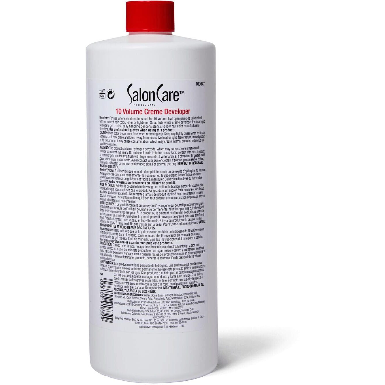 Salon Care 10 Volume Creme Developer 32 Oz