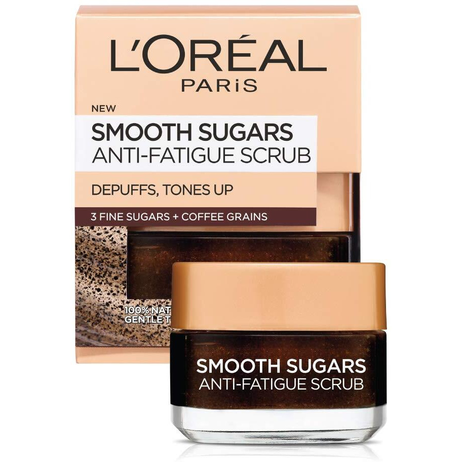 L'Oreal Paris Skin Care Pure Sugar Face Scrub With Kona Coffee To Instantly Resurface & Energize For Soft Glowing Skin, 1.7 Ounce