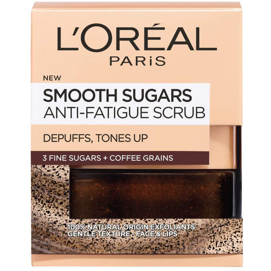 L'Oreal Paris Skin Care Pure Sugar Face Scrub With Kona Coffee To Instantly Resurface & Energize For Soft Glowing Skin, 1.7 Ounce