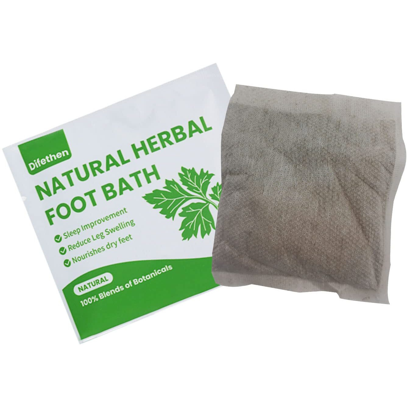 Difethen Natural Mugwort/Wormwood Herbal Foot Soak,Lymphatic Ginger Foot Bath Bag, Anti-Swelling Foot Spa Promote Metabolism, Foot Care 15G/Pcs (10Pcs)