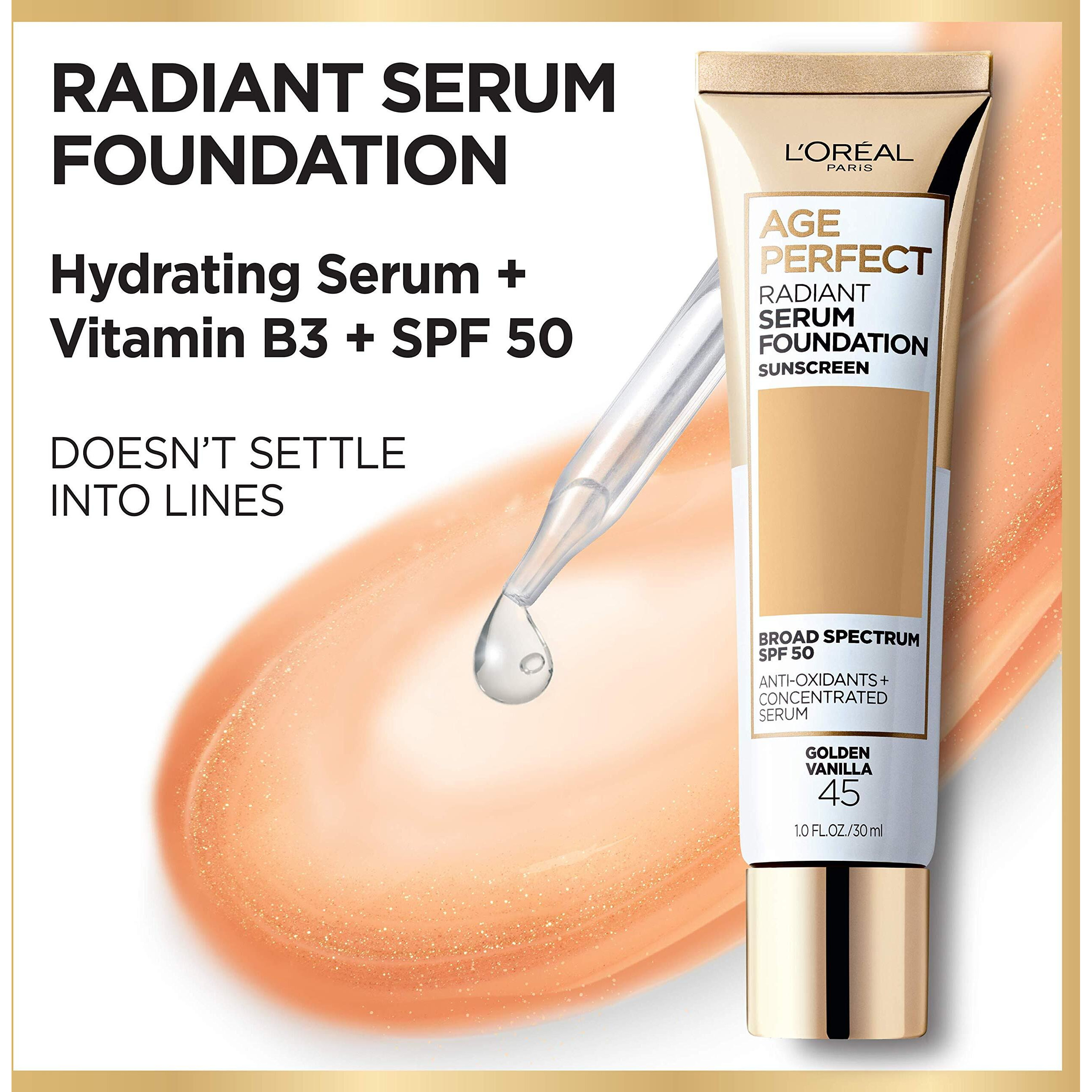 L'Oreal Paris Age Perfect Radiant Serum Foundation With Spf 50, Rose Ivory, 1 Ounce