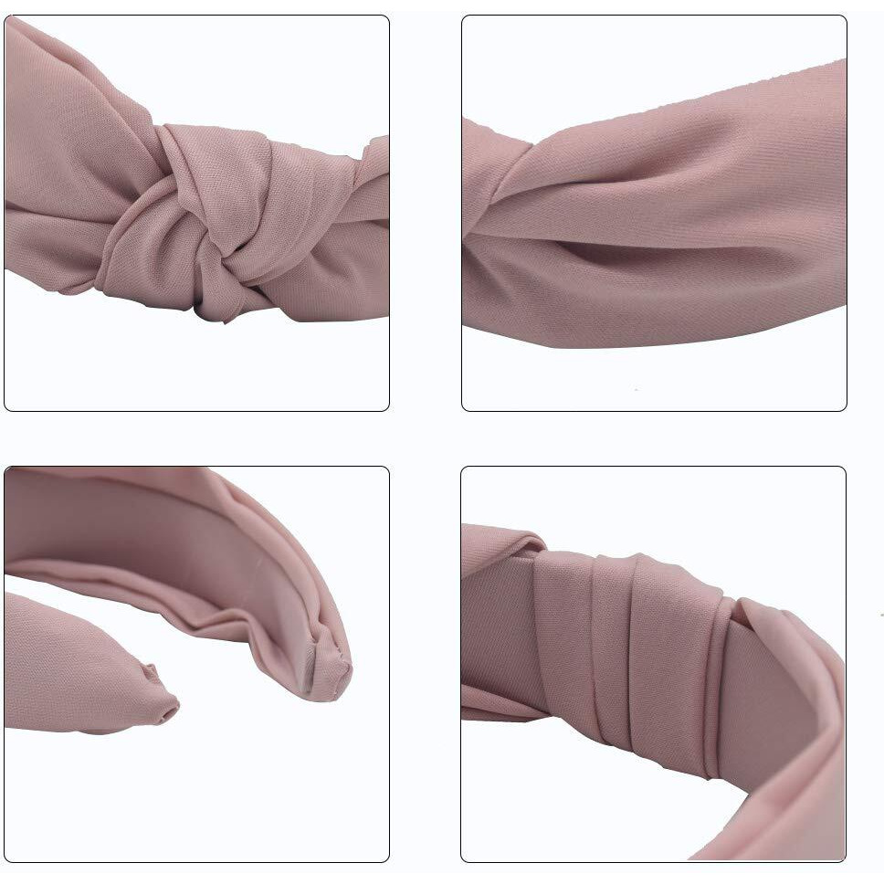 Mhdgg 1Pcs Knotted Headbands For Women Turban Headbands For Women Wide Headbands For Women Knot Headband Solid Colors Hair Knotted Hair Band For Women Headwear,Pink
