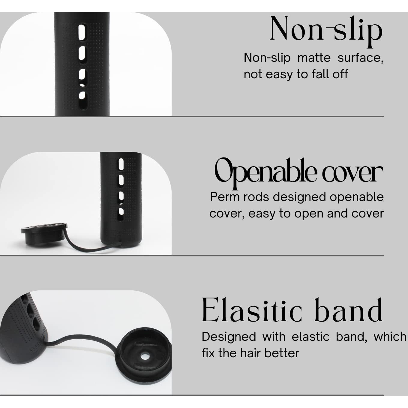 Extra Large Perm Rods 24 Pcs Perm Rods For Natural Hair Jumbo Cold Wave Rods For Long Short Hair Hair Rollers Curling Rods Large Size Curling Styling For Women Home Hairdressing Tools (Black)