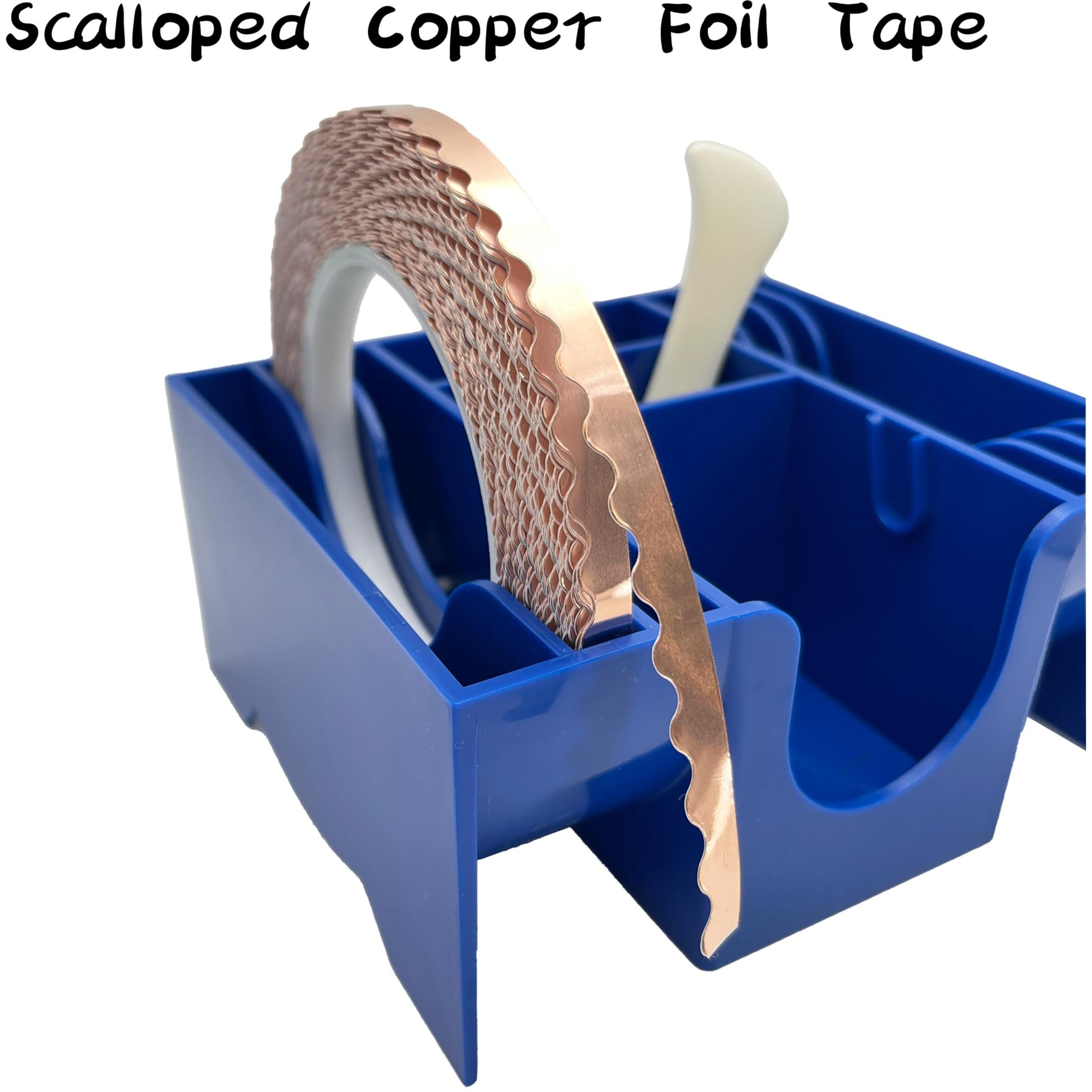 Artimuses Black Backed 1/4 Inch Scalloped Copper Foil Tape For Stained Glass, Diy Handicrafts, Crafting