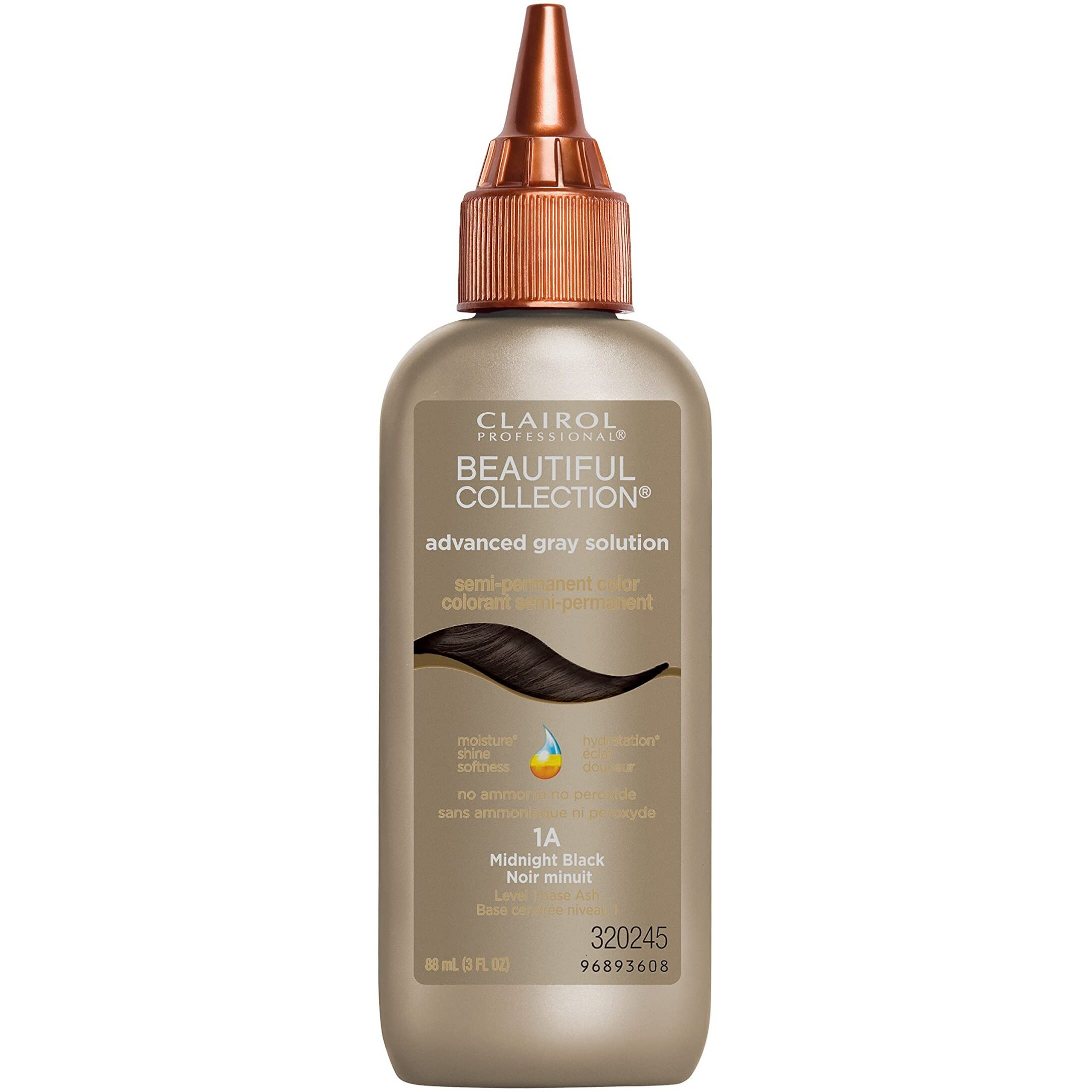 Clairol Professional Beautiful Advanced Gray Solutions 1A Midnight Black, 3 Oz