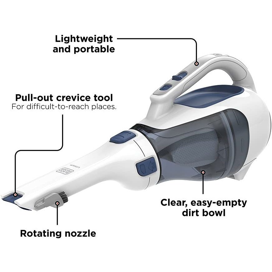 Black+Decker Hhvi325Jr22 Dustbuster Cordless Lithium Hand Vacuum, Ink Blue