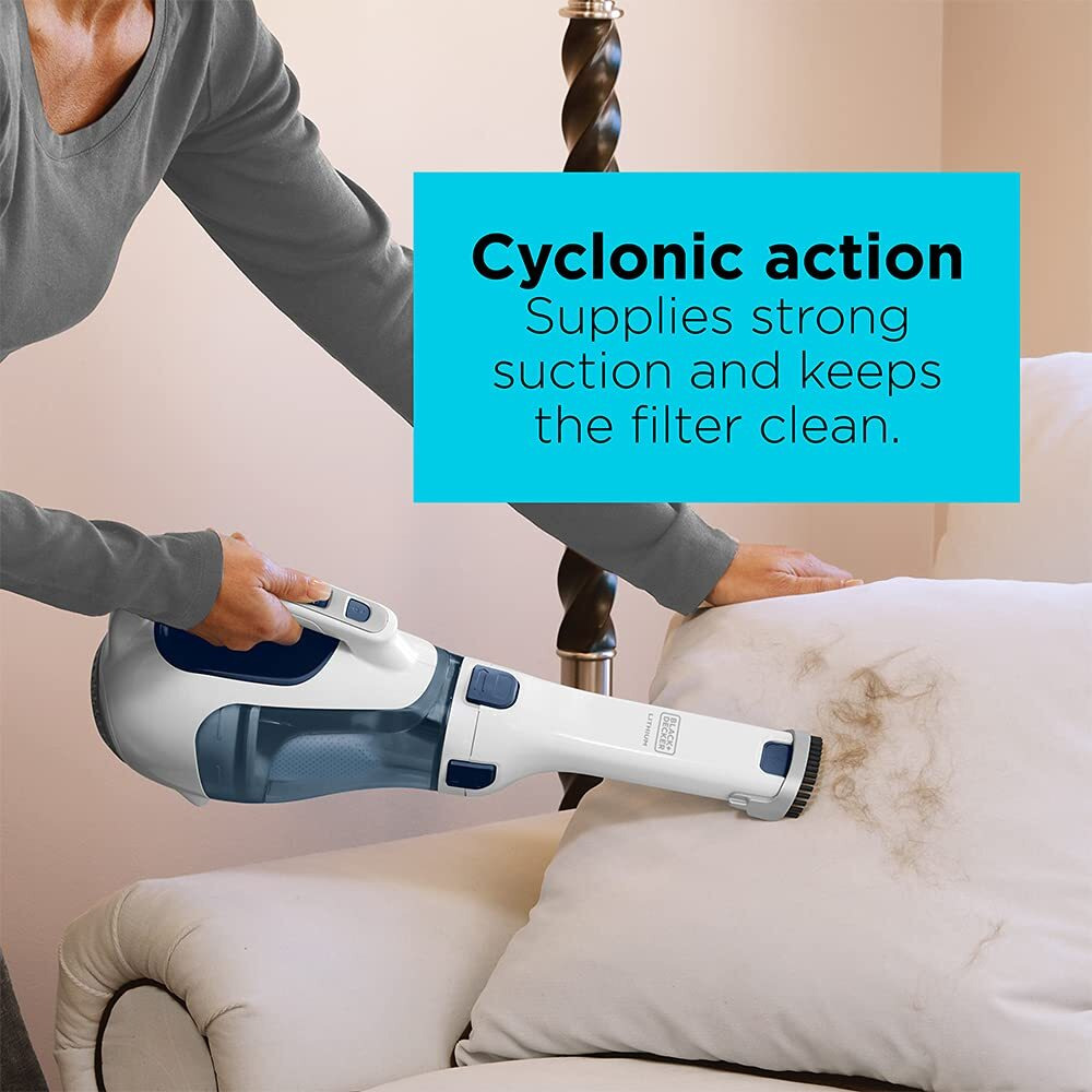 Black+Decker Hhvi325Jr22 Dustbuster Cordless Lithium Hand Vacuum, Ink Blue