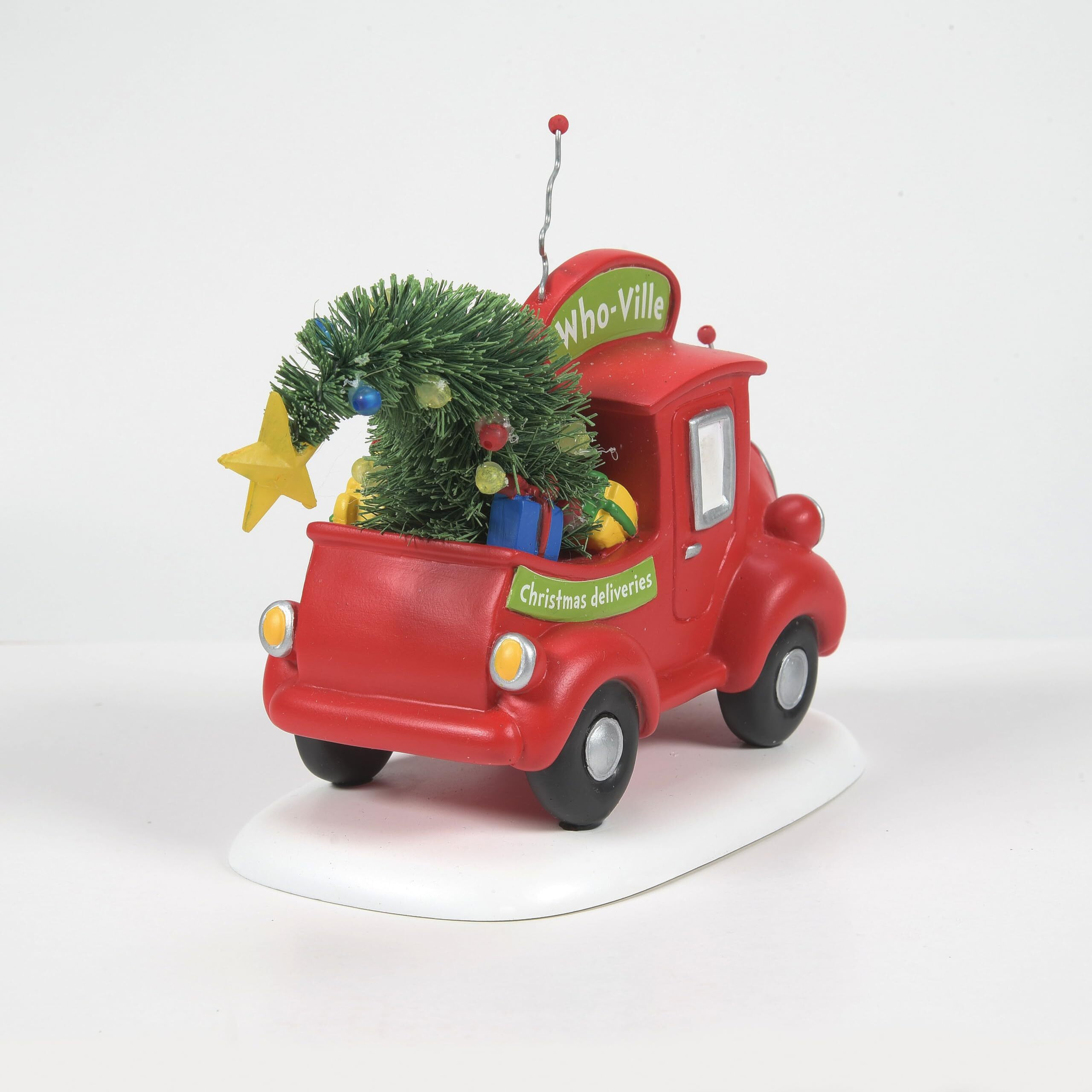 Department 56 Dr. Seuss Grinch Village Accessories Who-Ville Christmas Deliveries Truck Figurine, 4 Inch, Multicolor