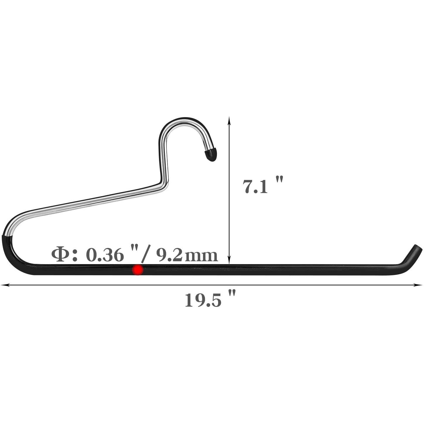 Frezon Extra-Wide Drapery Hangers Blanket Hangers Heavy Duty Black Vinyl Coated Nonslip - Holds Up To 40 Lbs - Great For Quilts, Comforters, Table Cloths, Bedding, Towels, Rugs (8 Pack)