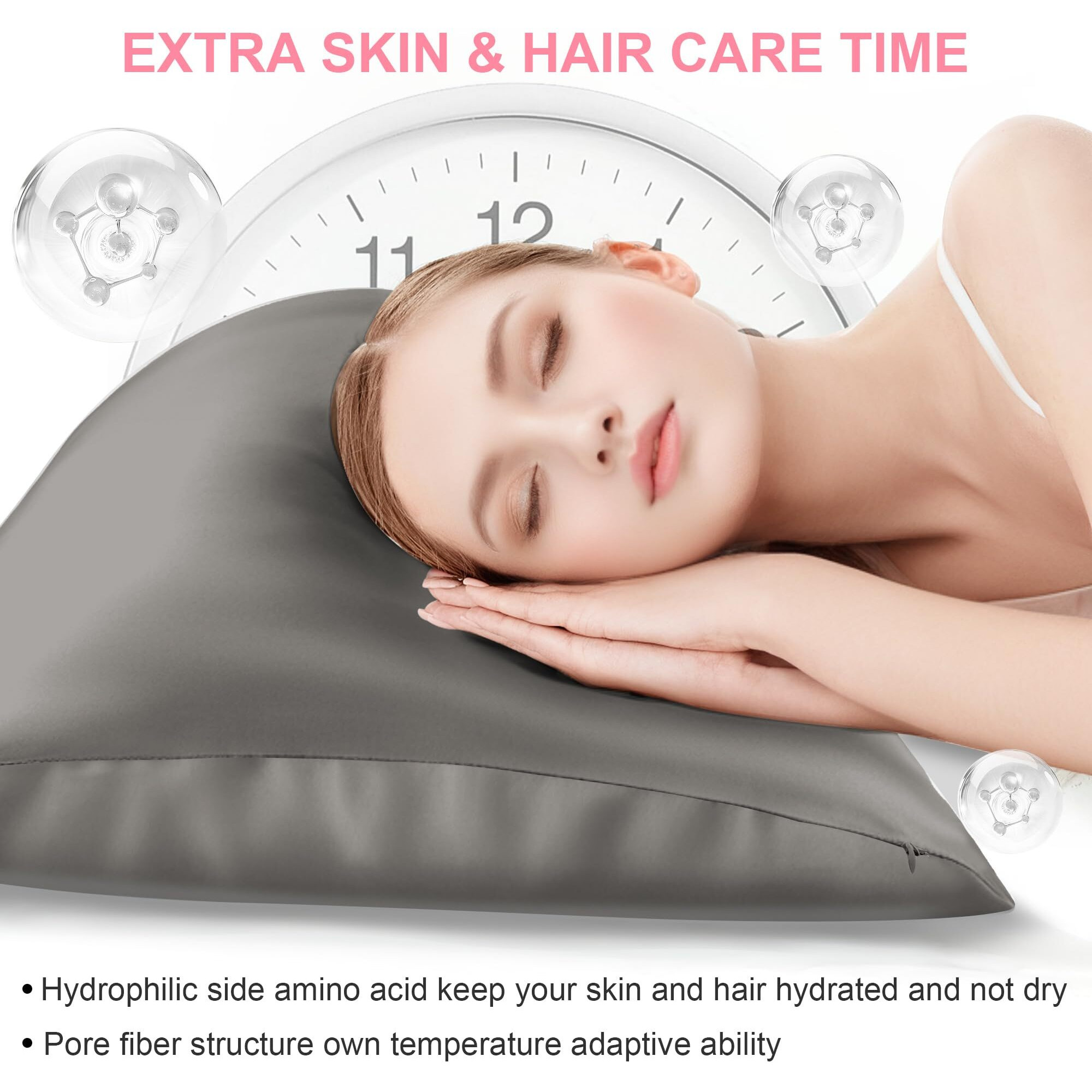 Mulberry Silk Pillow Cases 2 Pack Standard Size 20X26 Inches With Hidden Zipper, Ultra Smooth And Soft Breathable Cooling Silk Satin Pillowcase Set Of 2, Better For Hair And Skin, Gifts For Women Men