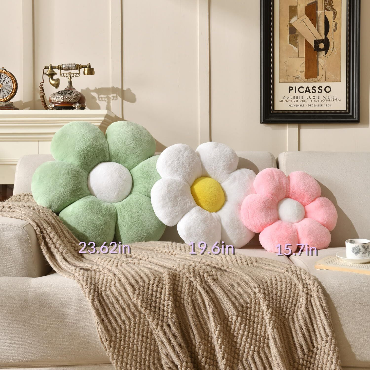 Vdoioe Pink Flower Pillow